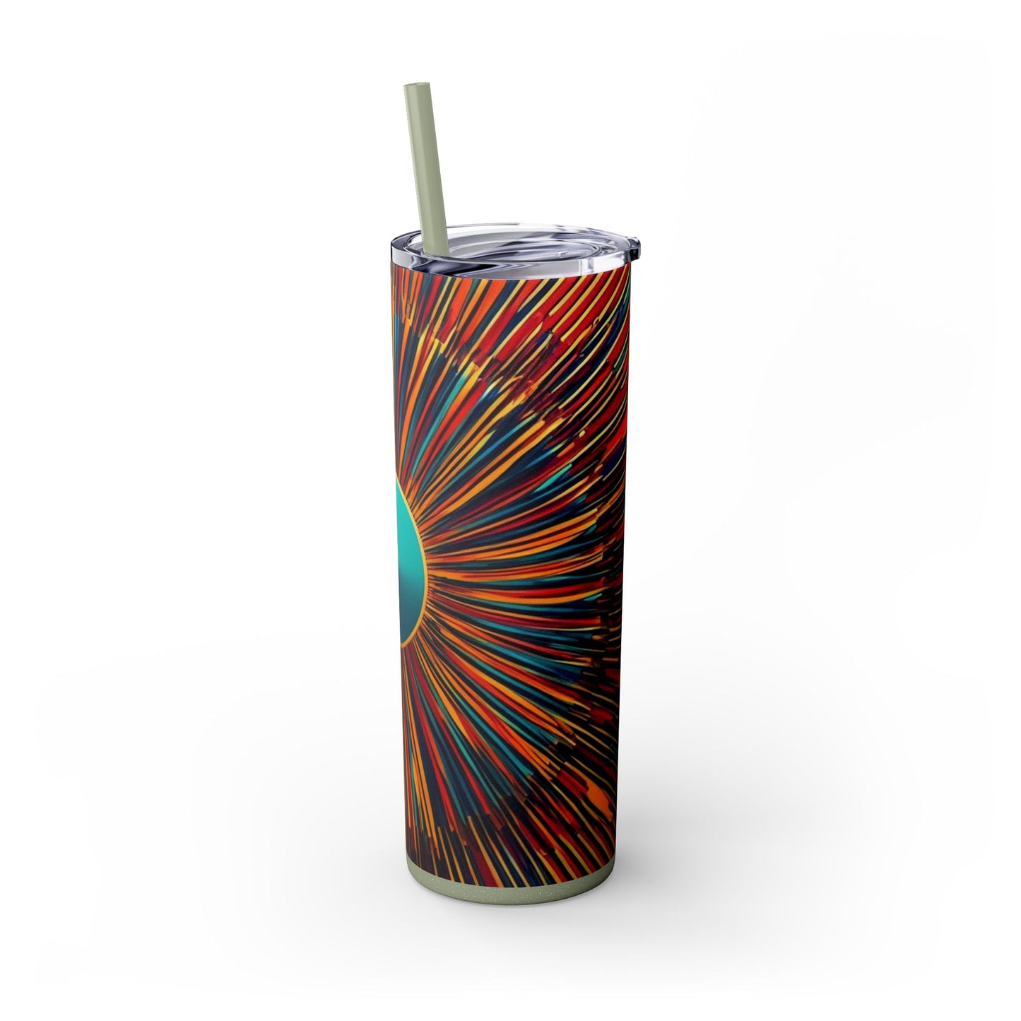 Optical Illusion Skinny Tumbler with Straw, 20oz