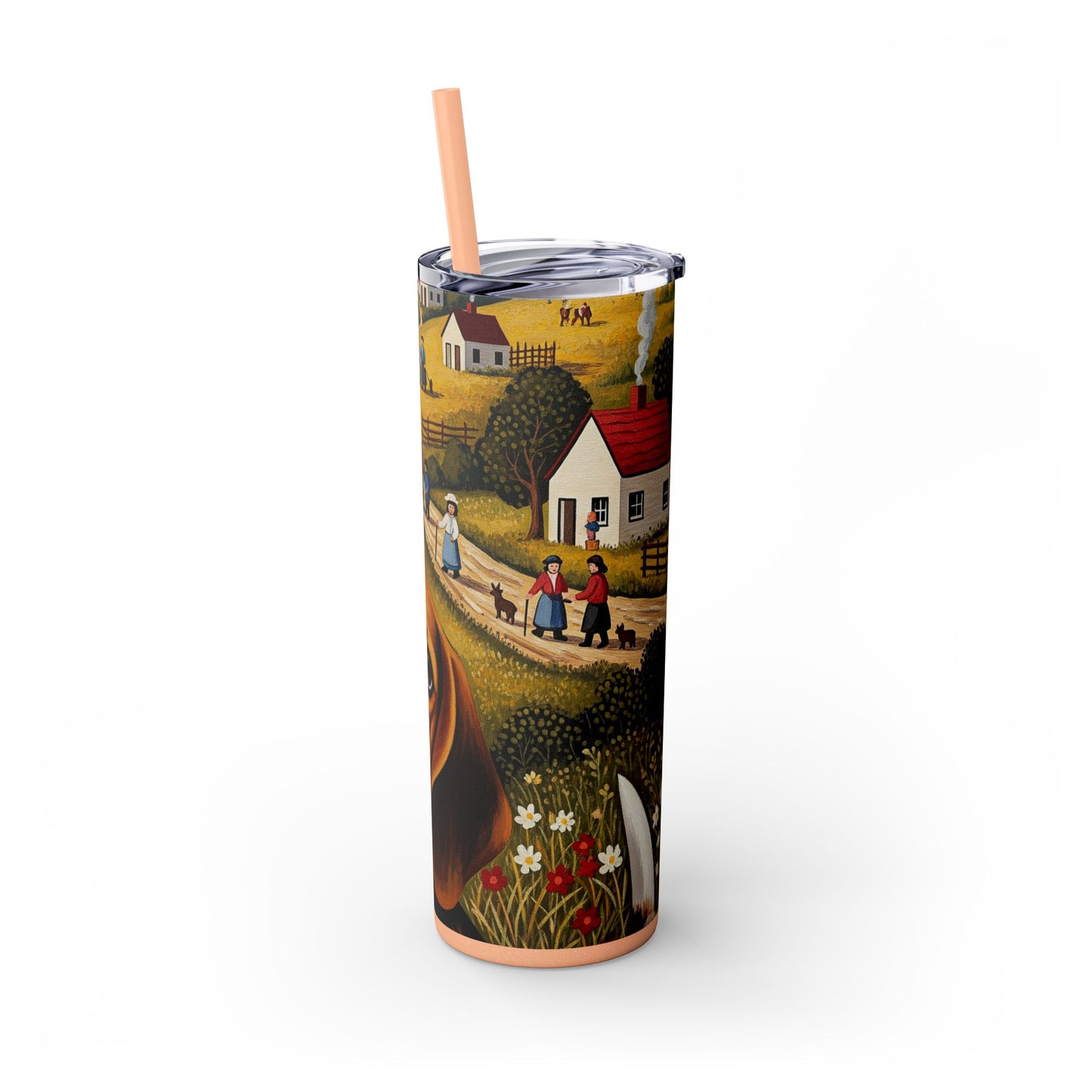 Beagle Skinny Tumbler with Straw, 20oz