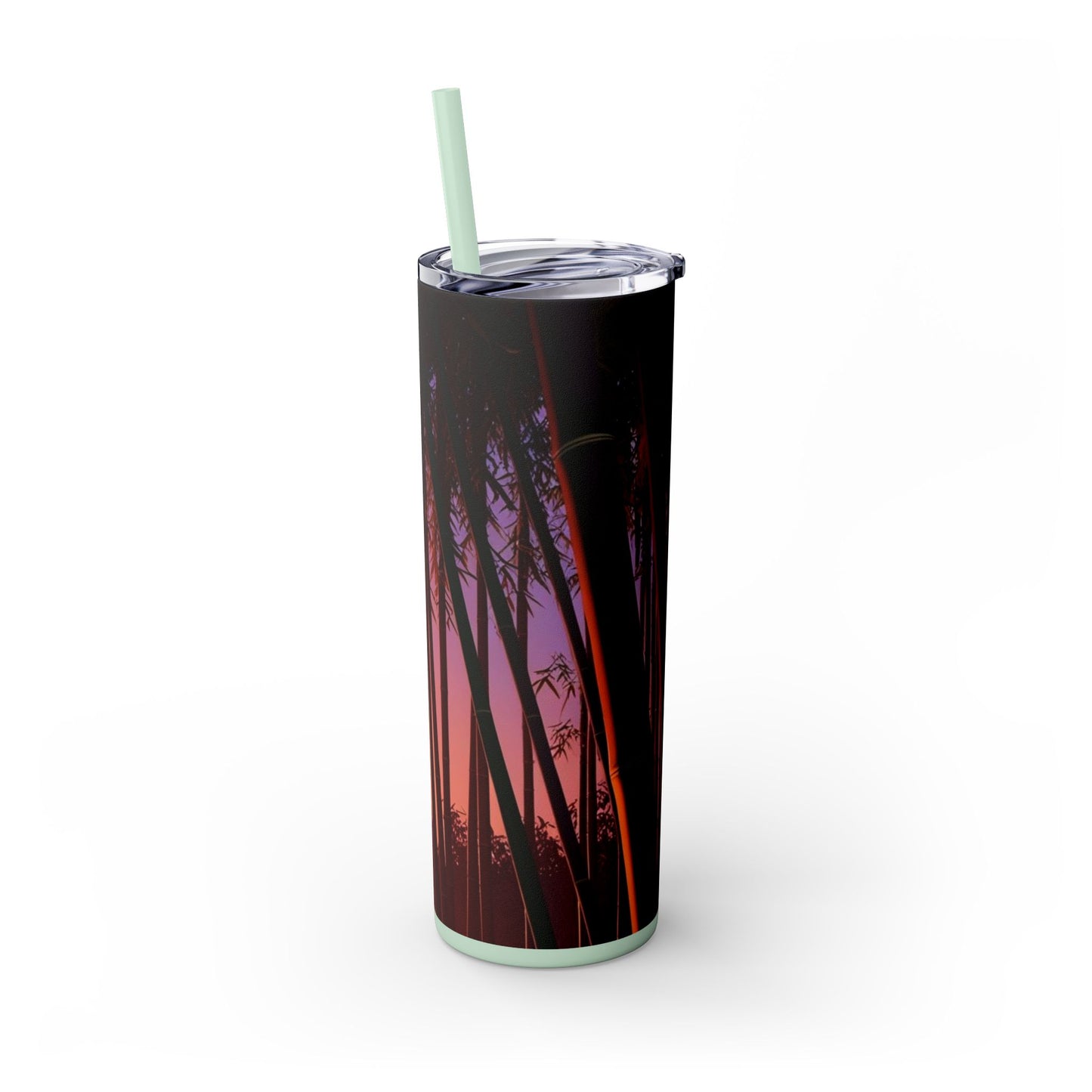 Bamboo Forest Sunrise Skinny Tumbler with Straw, 20oz