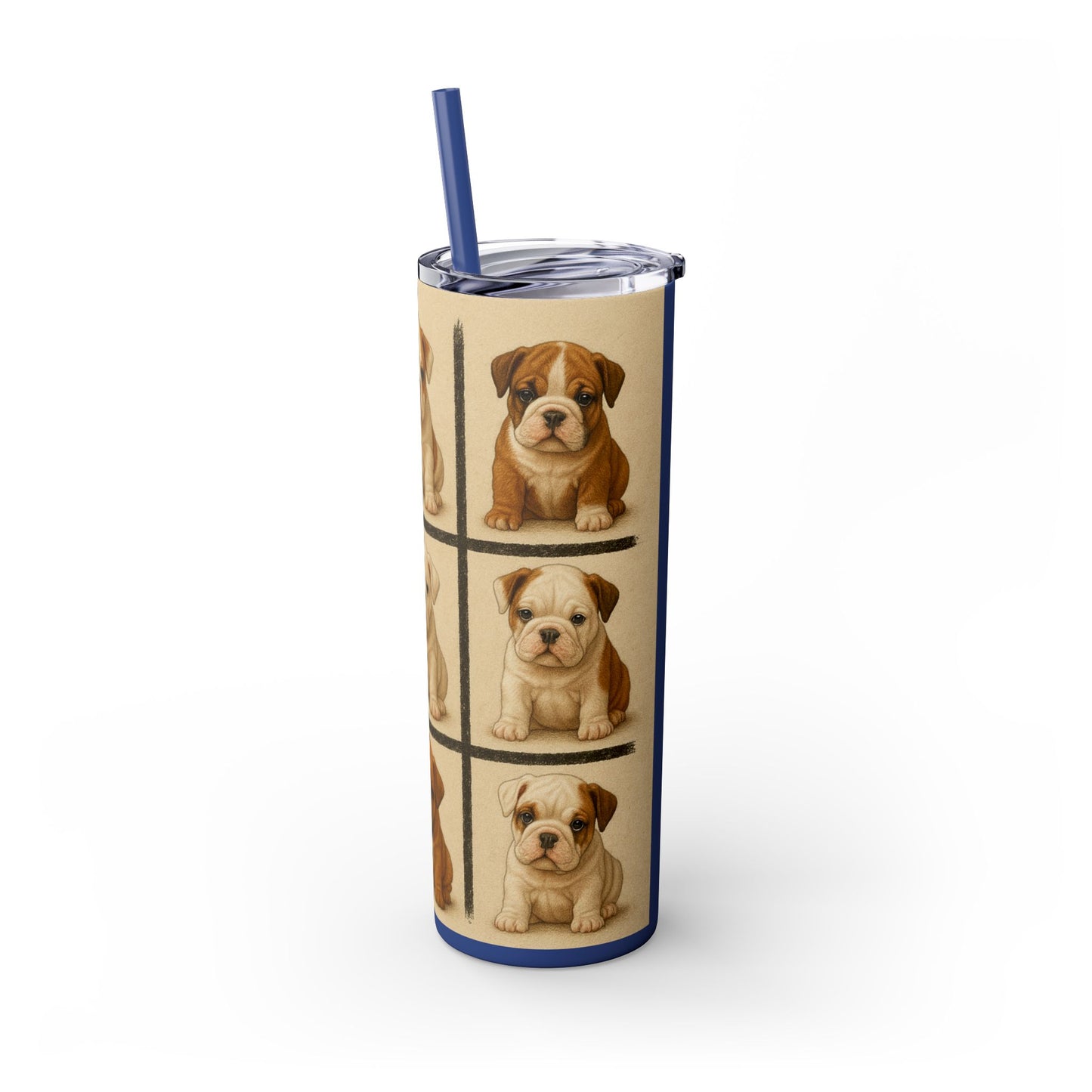 Bulldog puppies Tumbler with Straw, 20oz