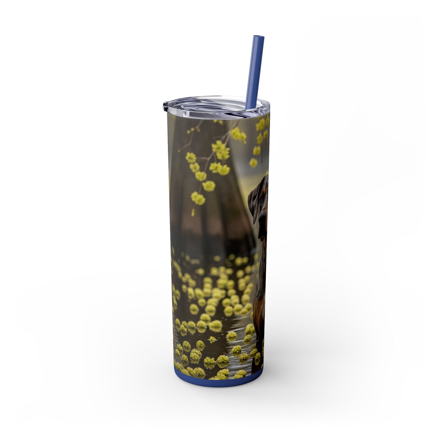 Catahoula Leopard Dog Skinny Tumbler with Straw, 20oz