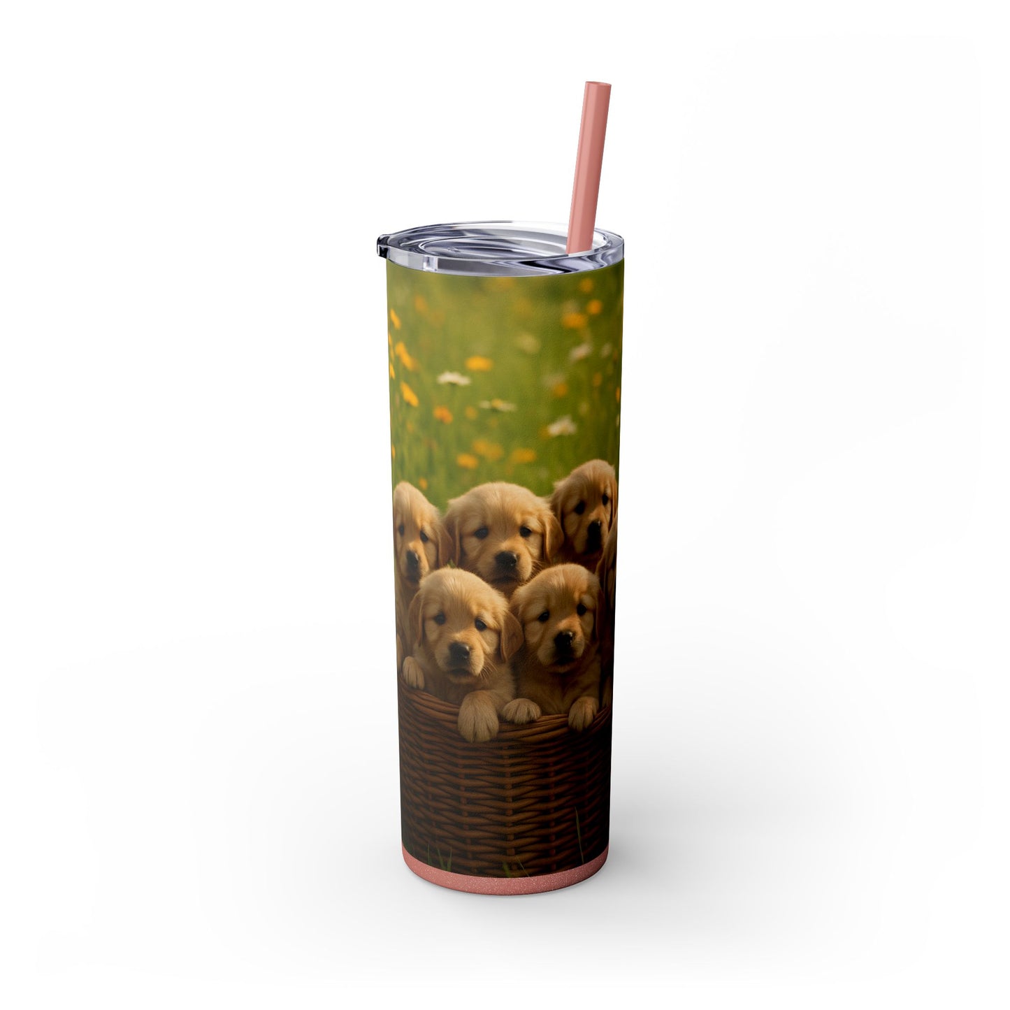 Golden Retriever puppies Tumbler with Straw, 20oz