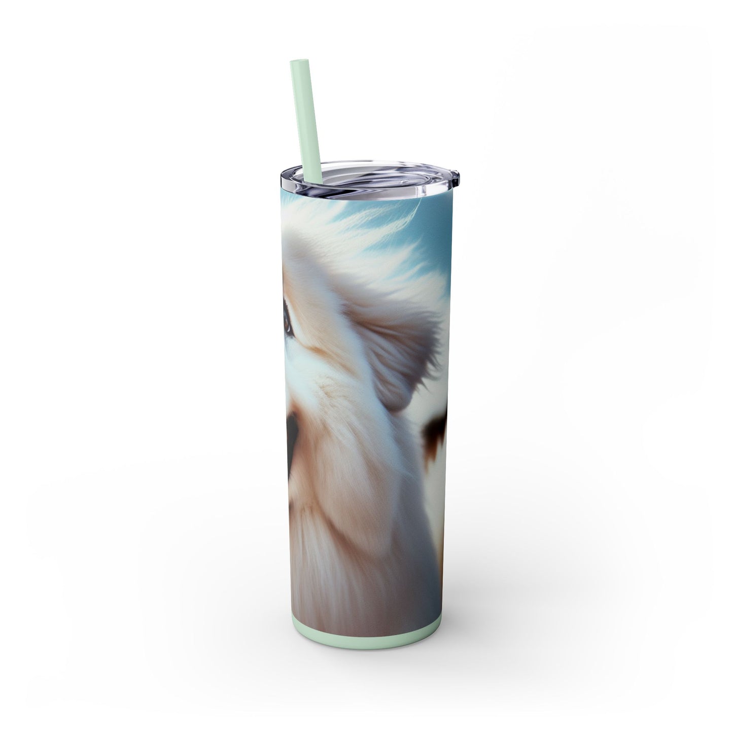 Pyrenean Mountain Dog Skinny Tumbler with Straw, 20oz
