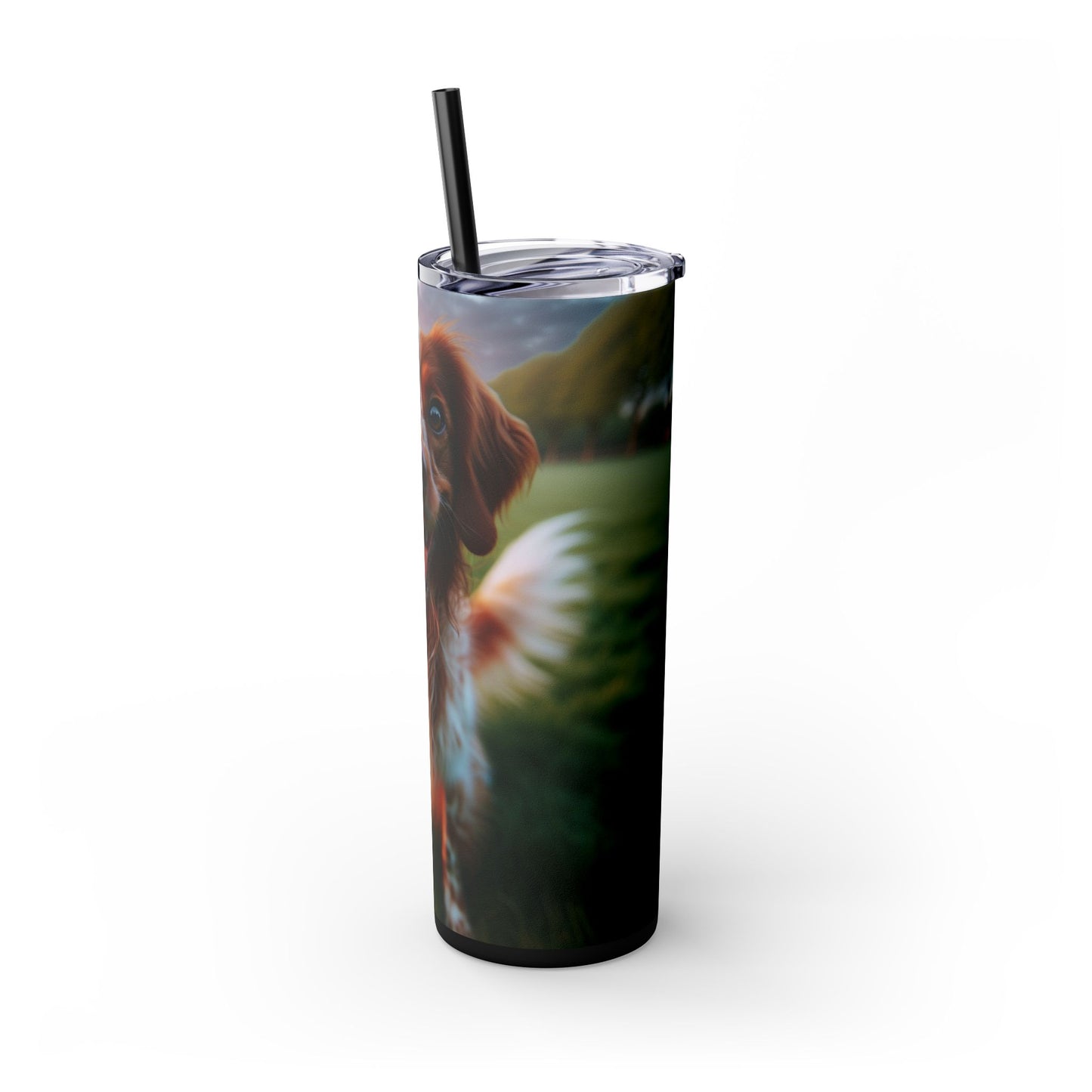 Brittany Dog Tumbler with Straw, 20oz