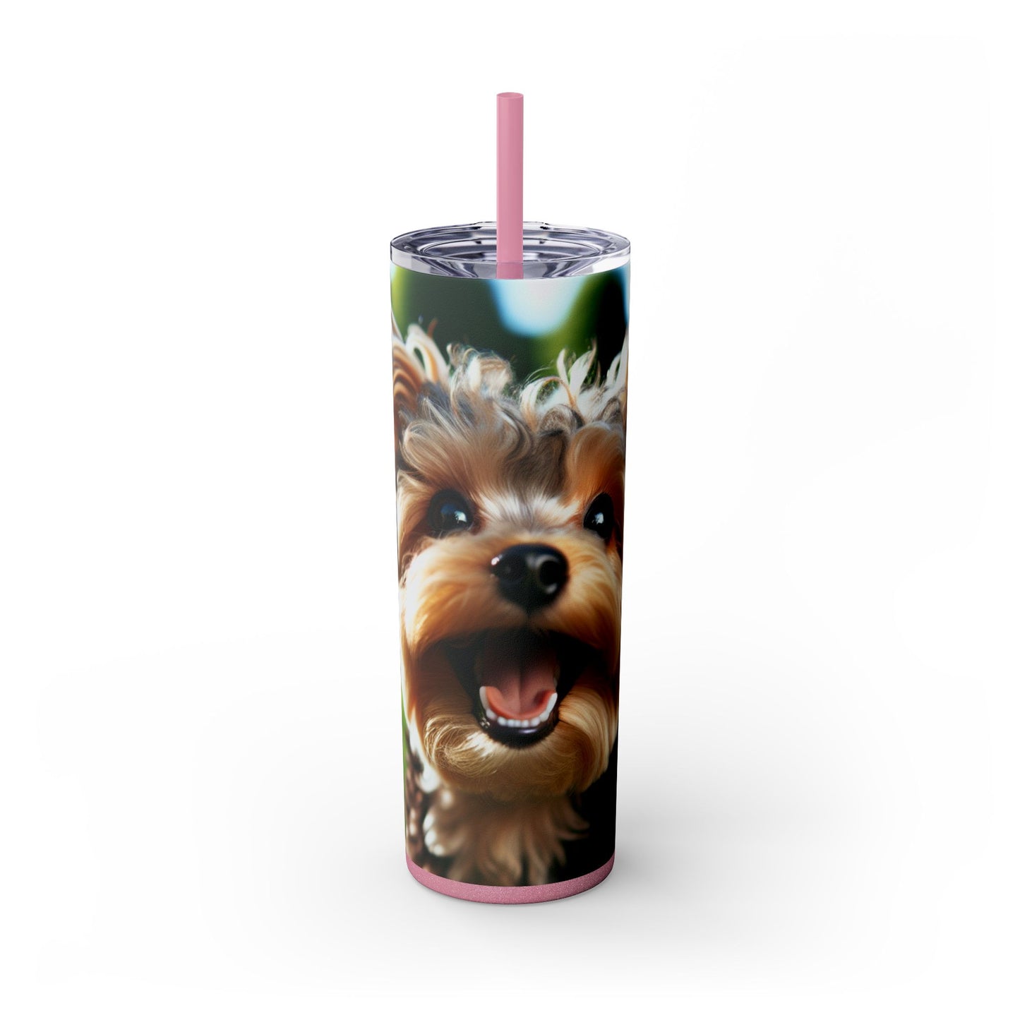 Yorkiepoo Tumbler with Straw, 20oz