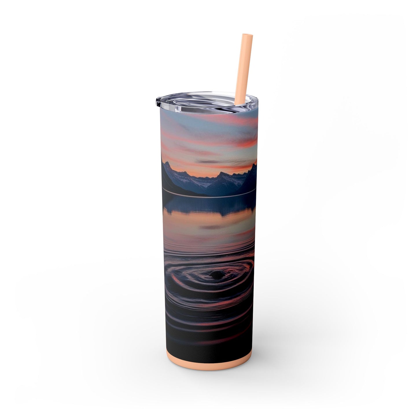 Ripple in a Mountain Lake Skinny Tumbler with Straw, 20oz