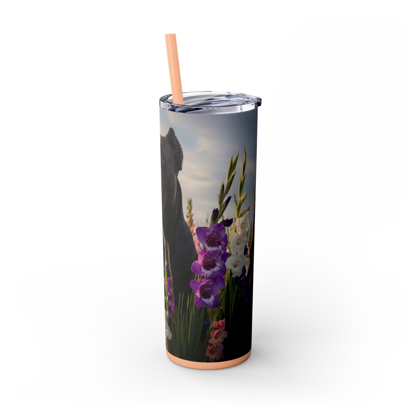 Cane Corso Skinny Tumbler with Straw, 20oz