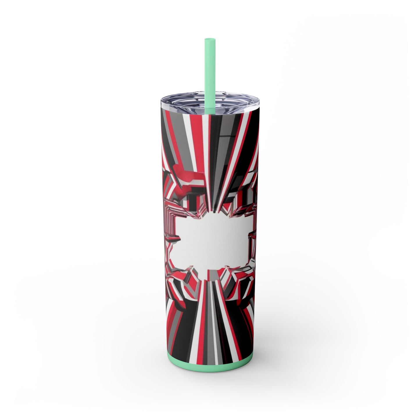 Optical Illusion Skinny Tumbler with Straw, 20oz