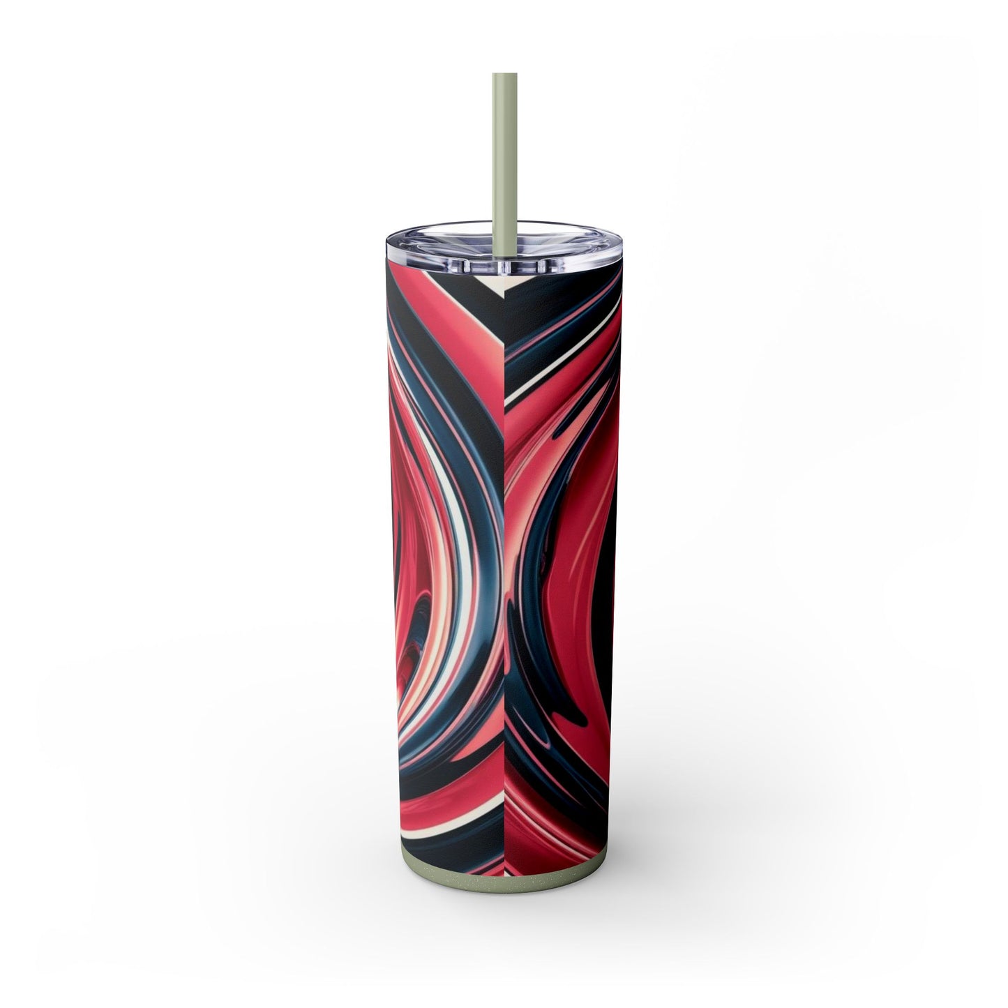 Optical Illusion Skinny Tumbler with Straw, 20oz