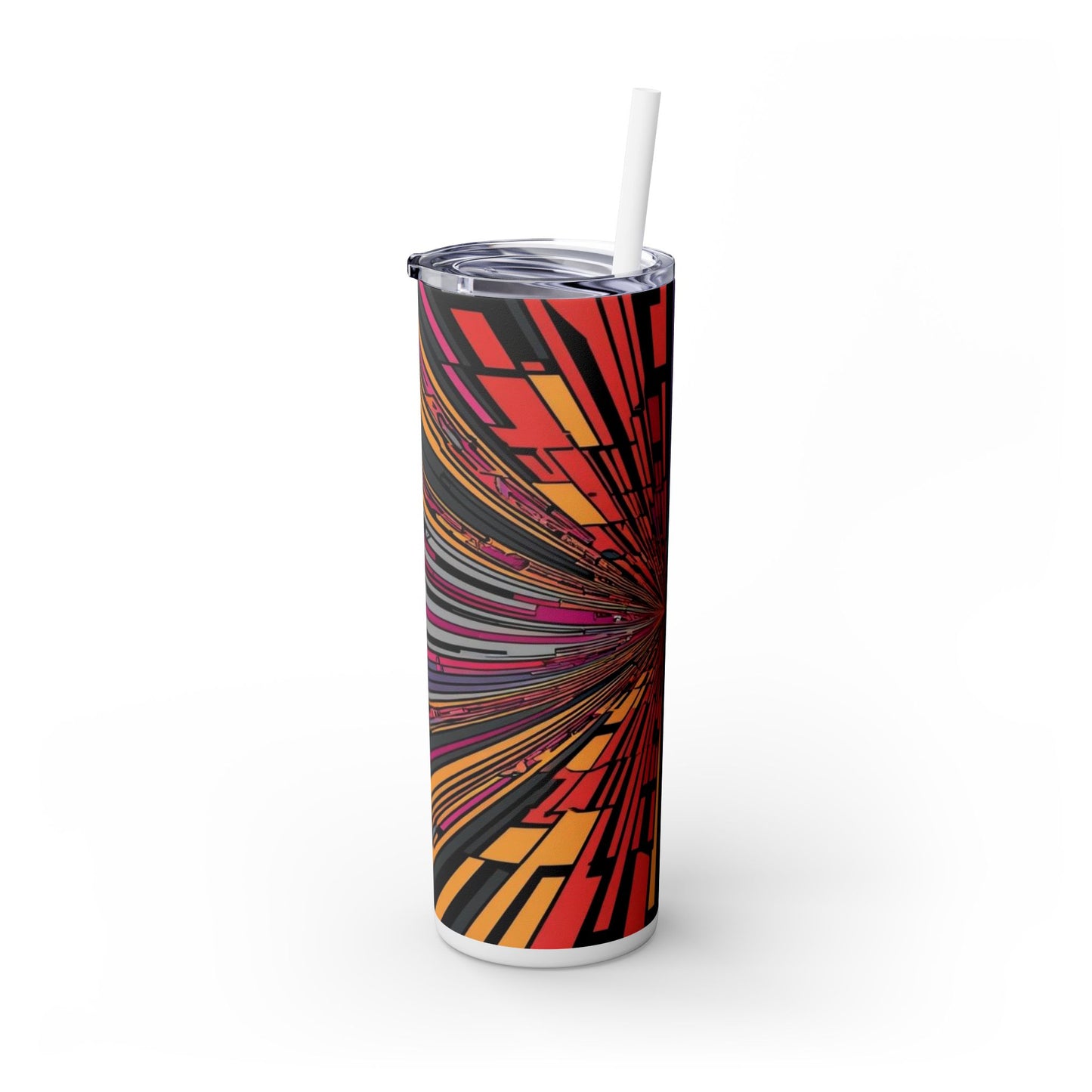 Optical Illusion Skinny Tumbler with Straw, 20oz