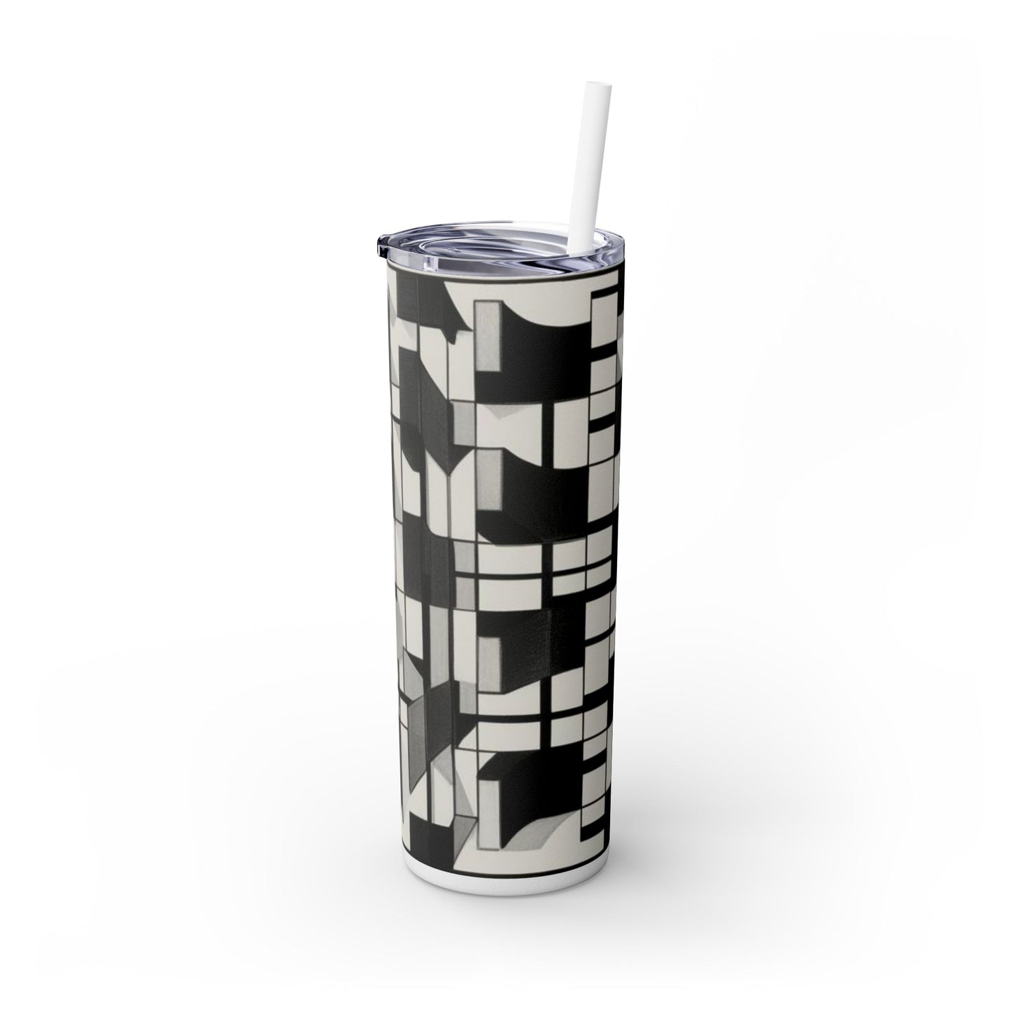 Optical Illusion Skinny Tumbler with Straw, 20oz
