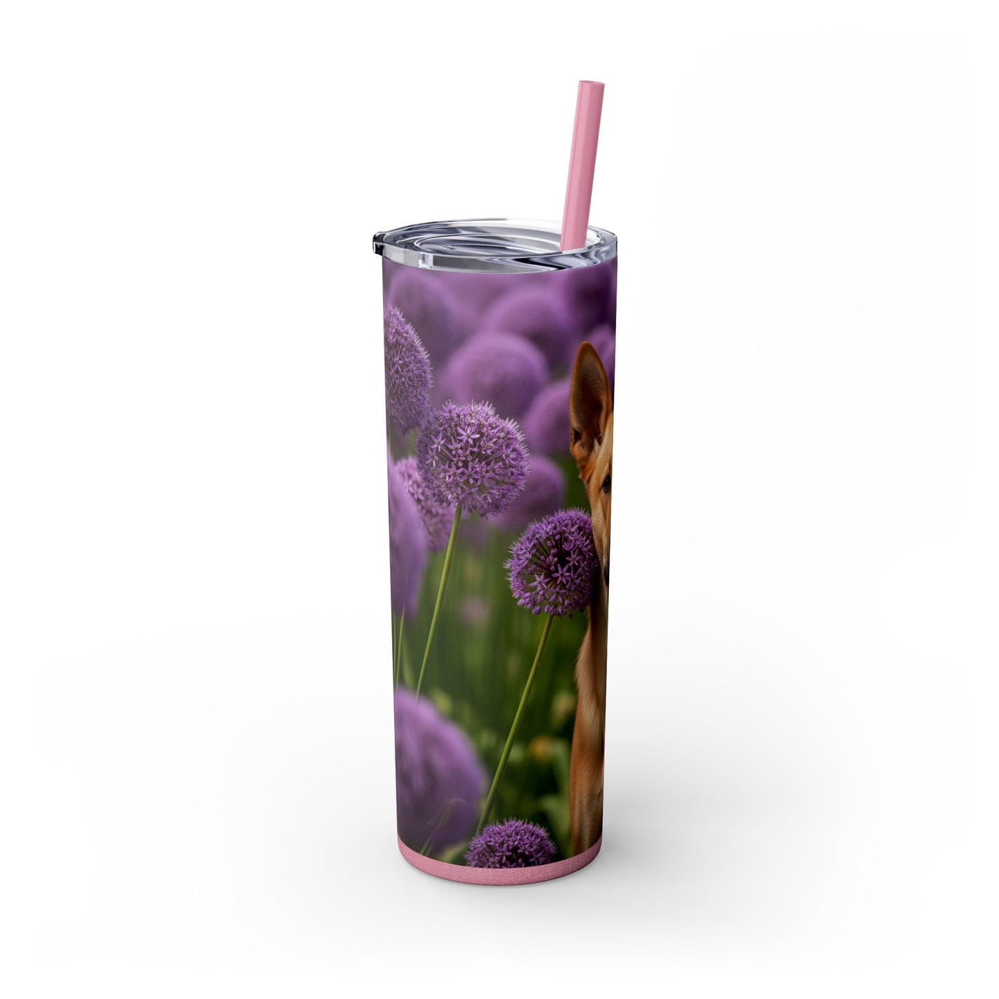 Canaan Dog Skinny Tumbler with Straw, 20oz