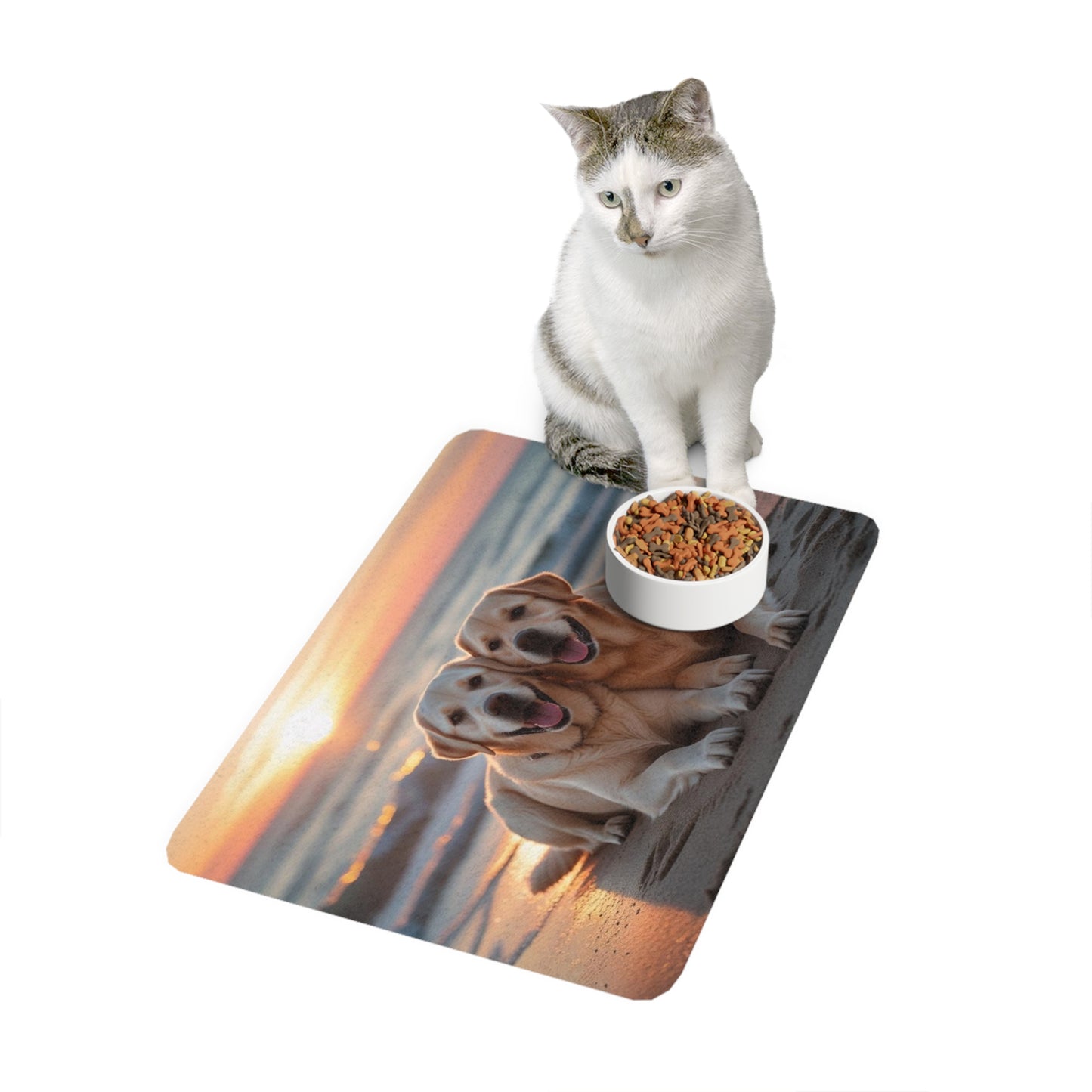 Pet Food Mat (12x18) - Labrador Retriever Love