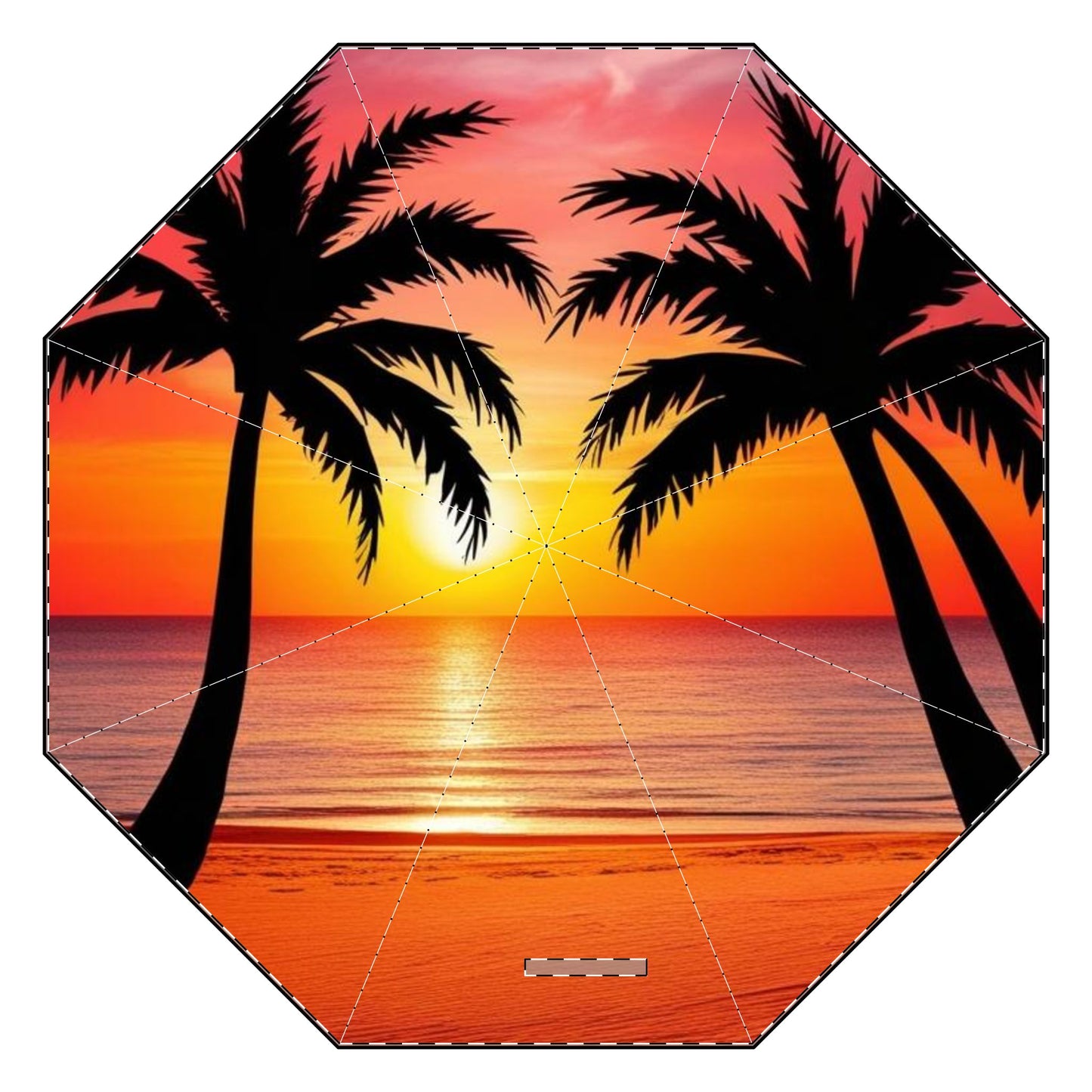 Brilliant Sunrise Semi-Automatic Foldable Umbrella