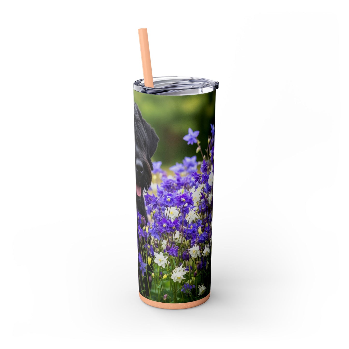 Black Russian Terrier Tumbler with Straw, 20oz