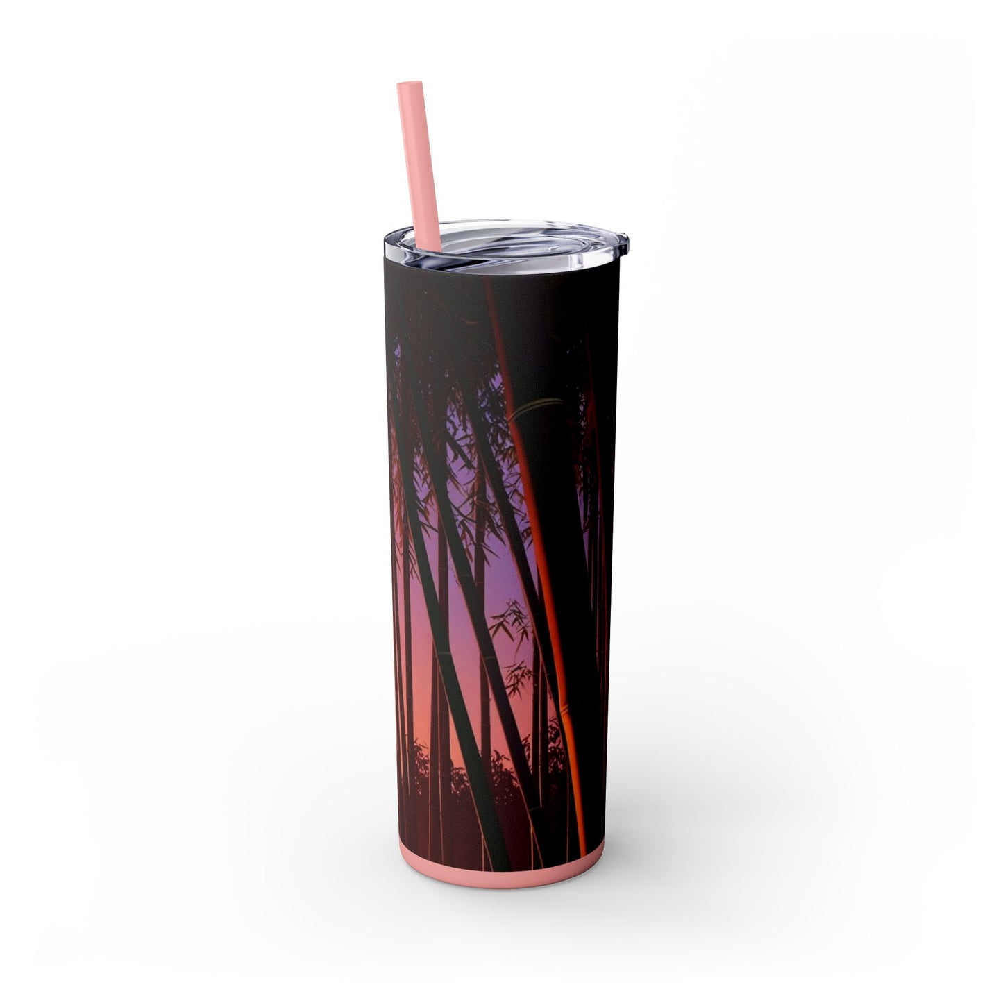 Bamboo Forest Sunrise Skinny Tumbler with Straw, 20oz