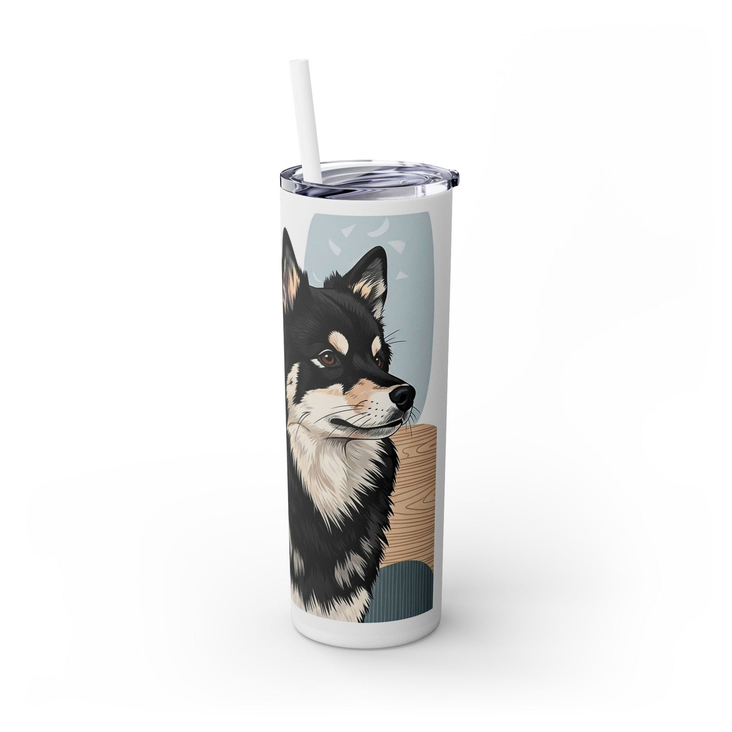 Swedish Lapphund Skinny Tumbler with Straw, 20oz