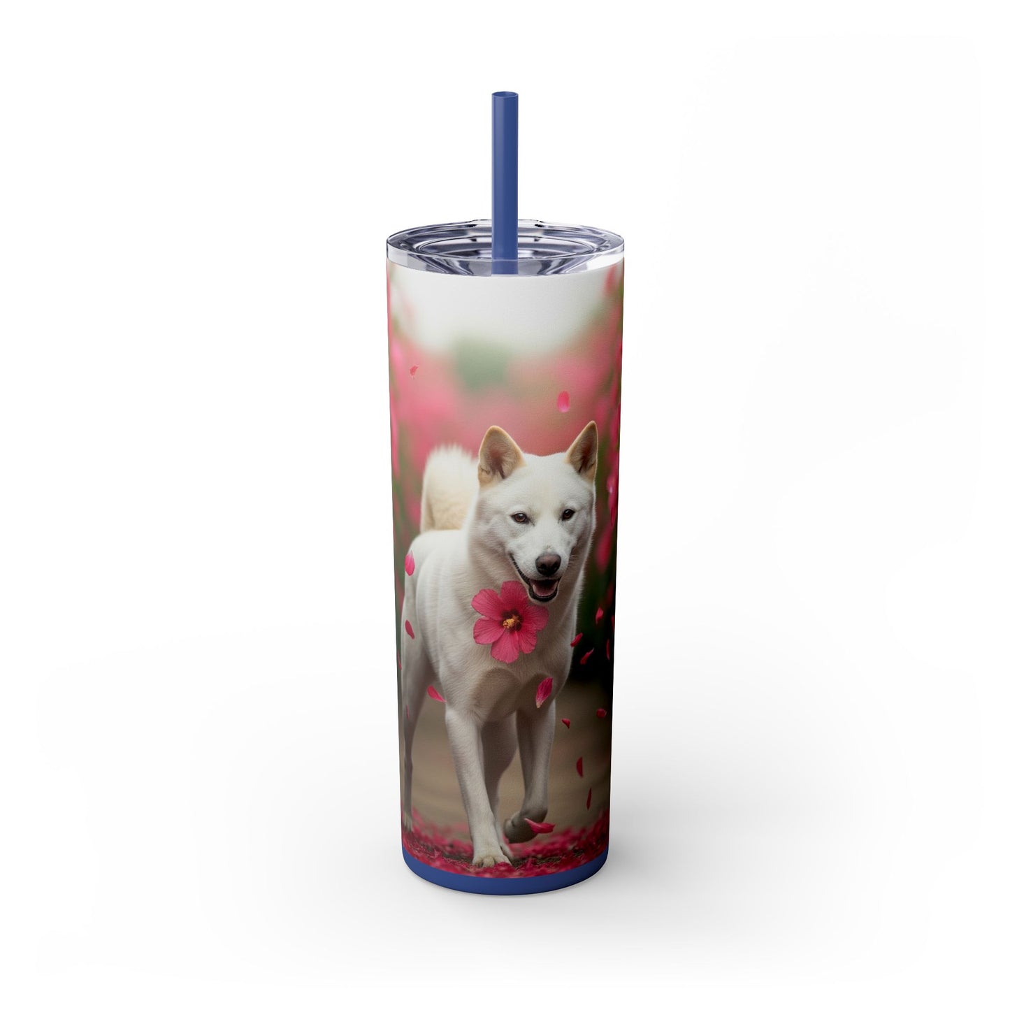 Korean Jindo Dog Tumbler with Straw, 20oz