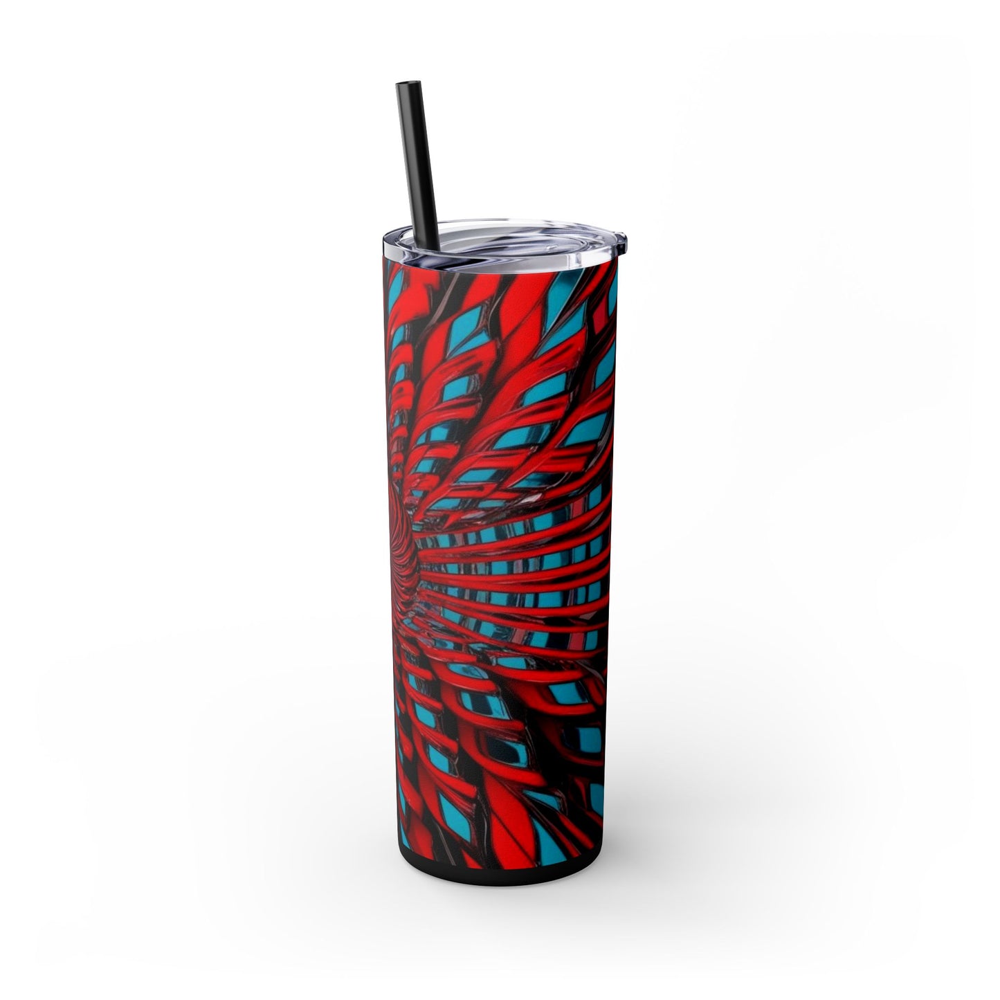 Optical Illusion Skinny Tumbler with Straw, 20oz