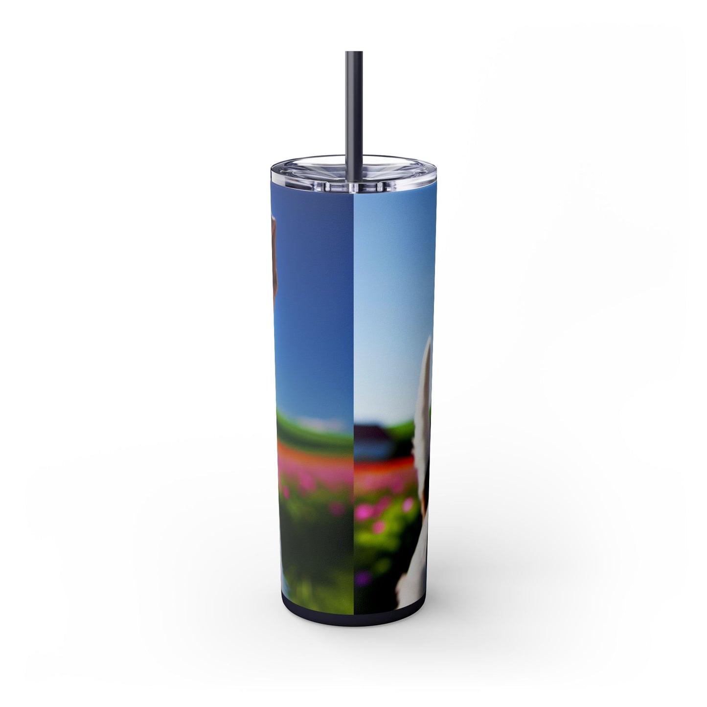 Wire Fox Terrier Skinny Tumbler with Straw, 20oz