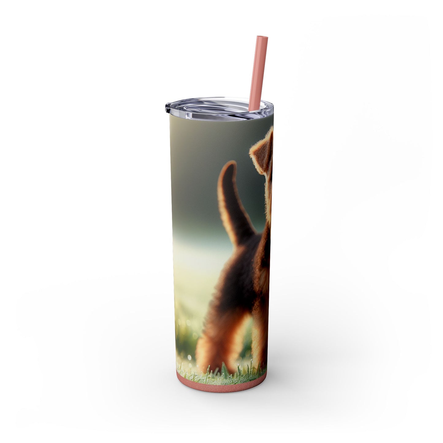Welsh Terrier Skinny Tumbler with Straw, 20oz