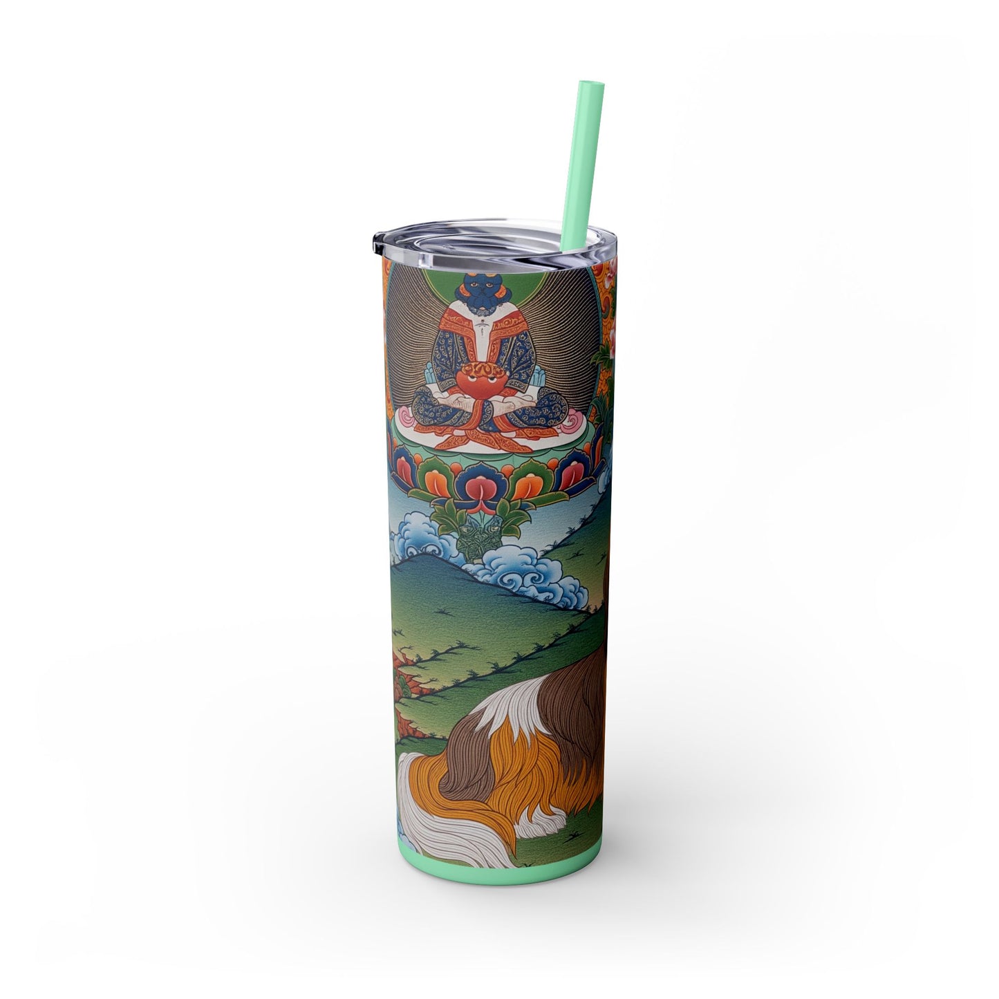 Lhasa Apso Skinny Tumbler with Straw, 20oz