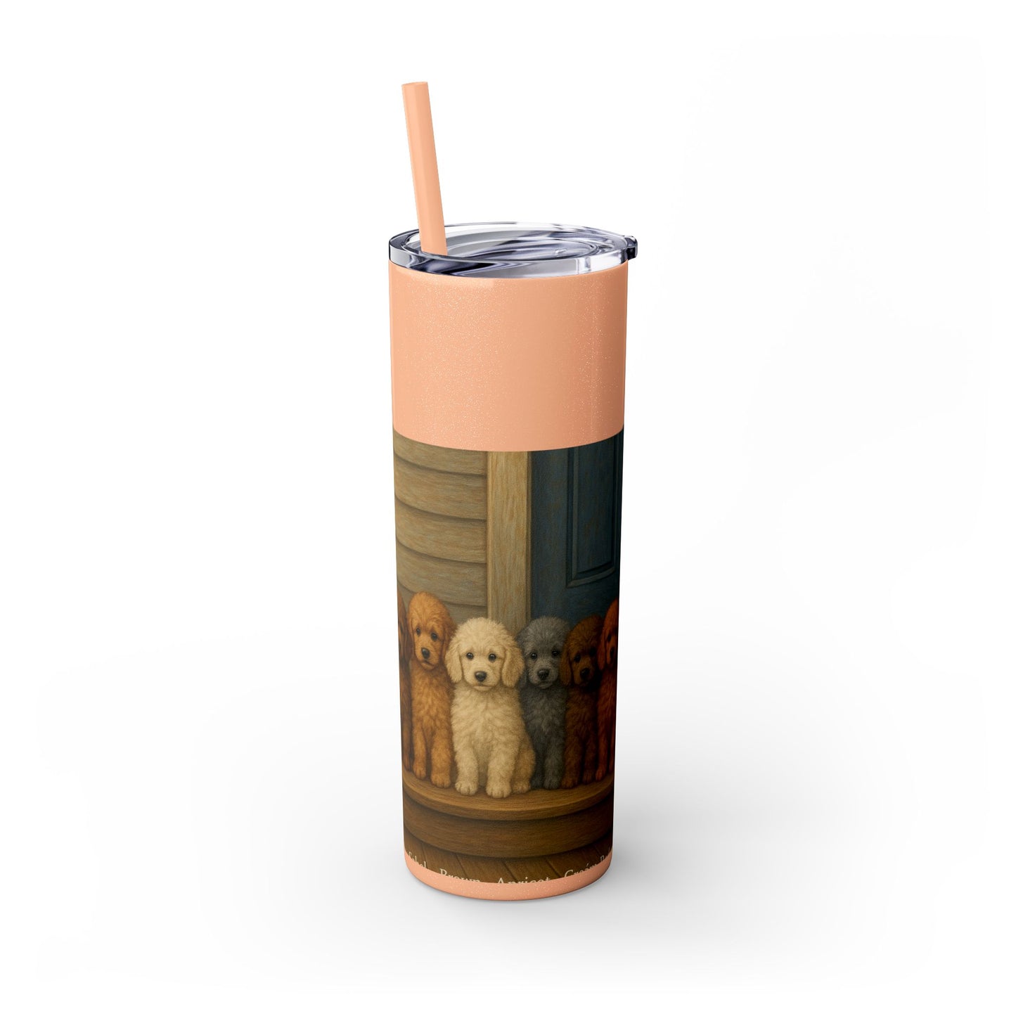 Poodle puppies Tumbler with Straw, 20oz