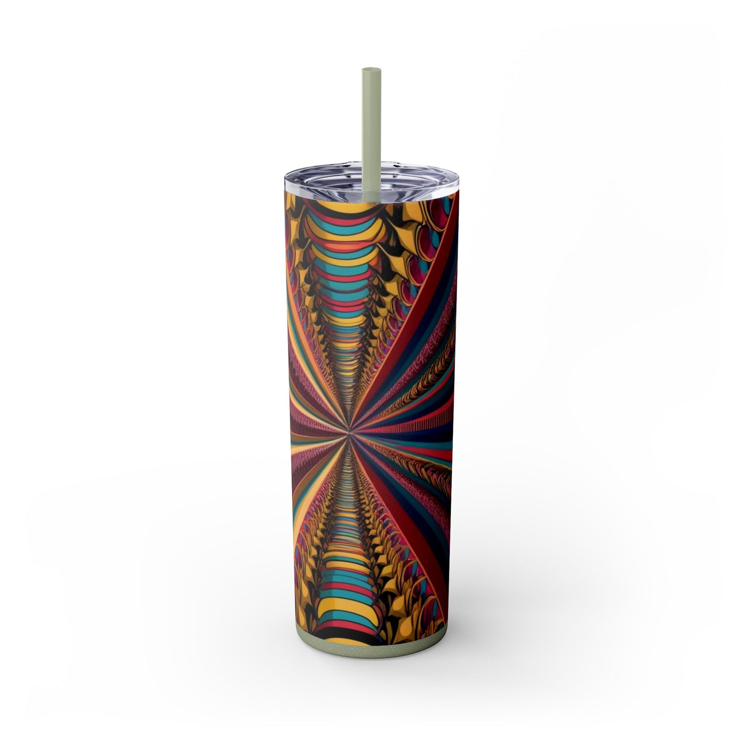 Optical Illusion Skinny Tumbler with Straw, 20oz