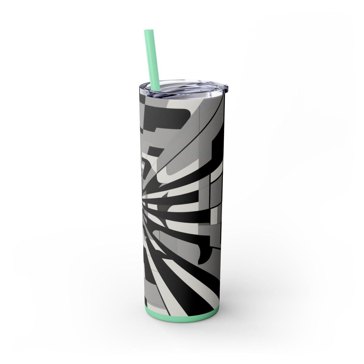 Optical Illusion Skinny Tumbler with Straw, 20oz