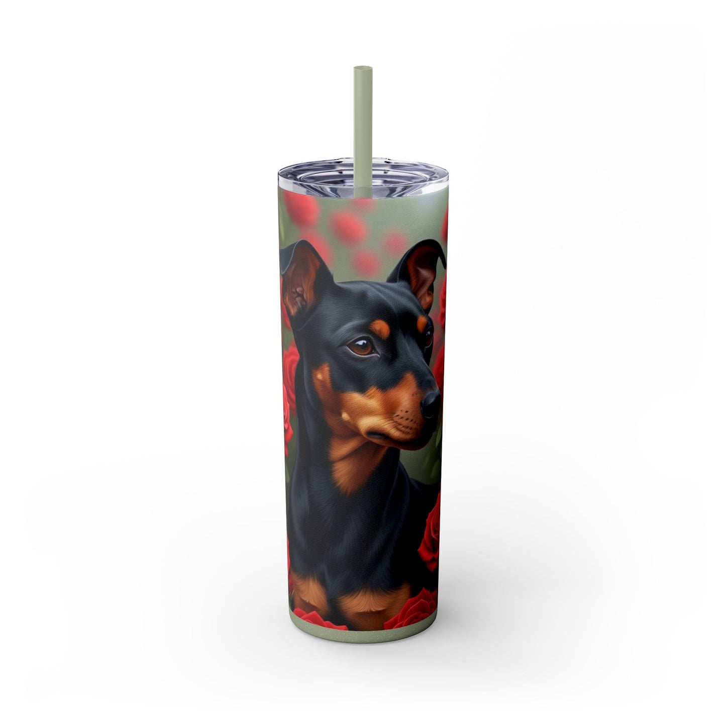 Manchester Terrier Skinny Tumbler with Straw, 20oz
