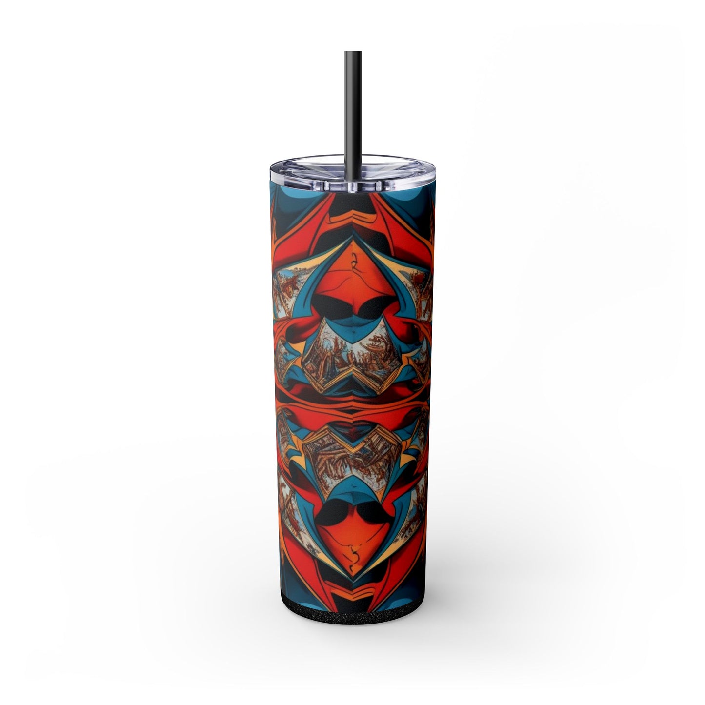 Optical Illusion Skinny Tumbler with Straw, 20oz