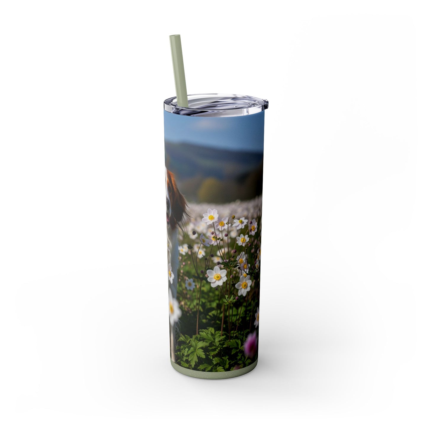 Nederlandse Kooikerhondje Skinny Tumbler with Straw, 20oz