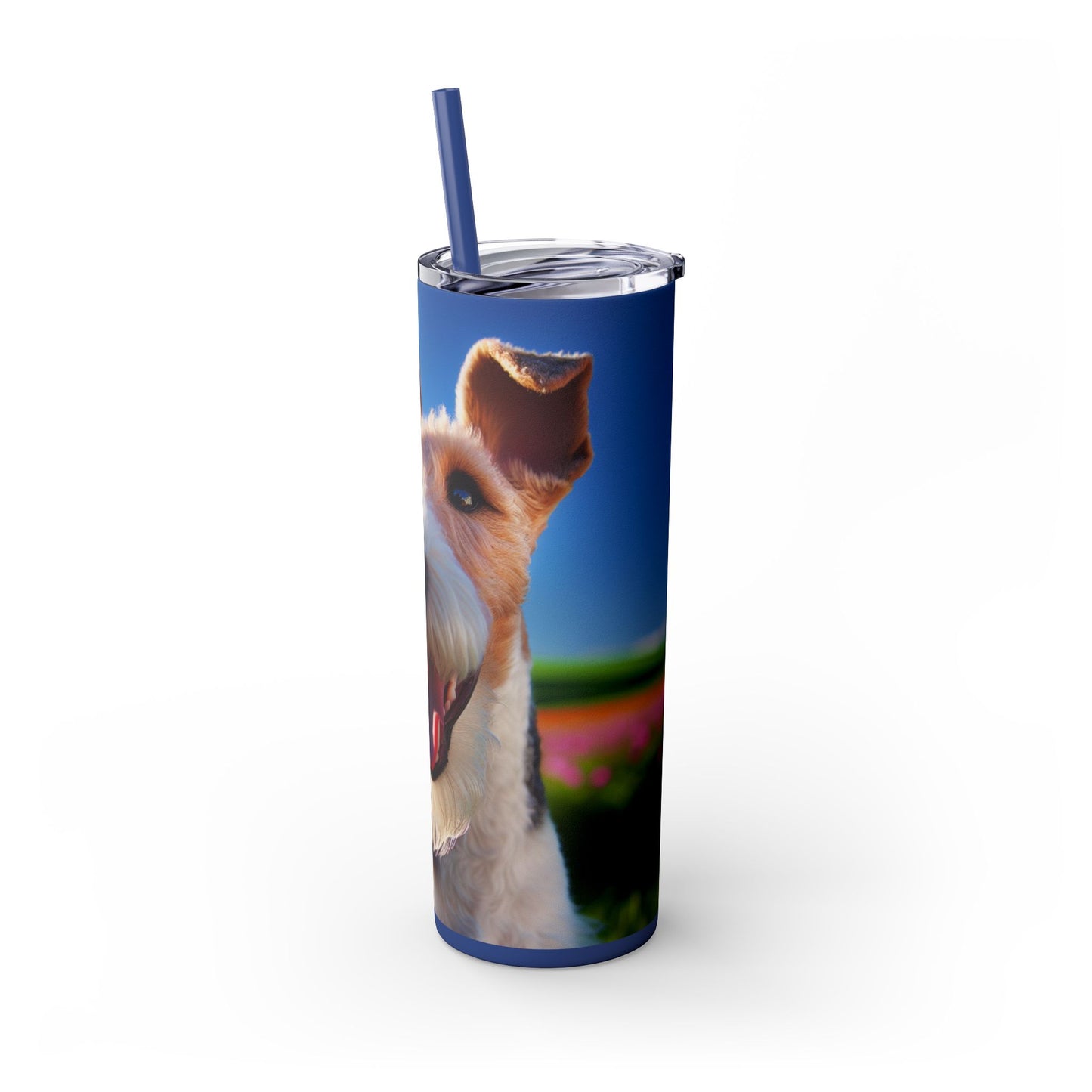 Wire Fox Terrier Skinny Tumbler with Straw, 20oz