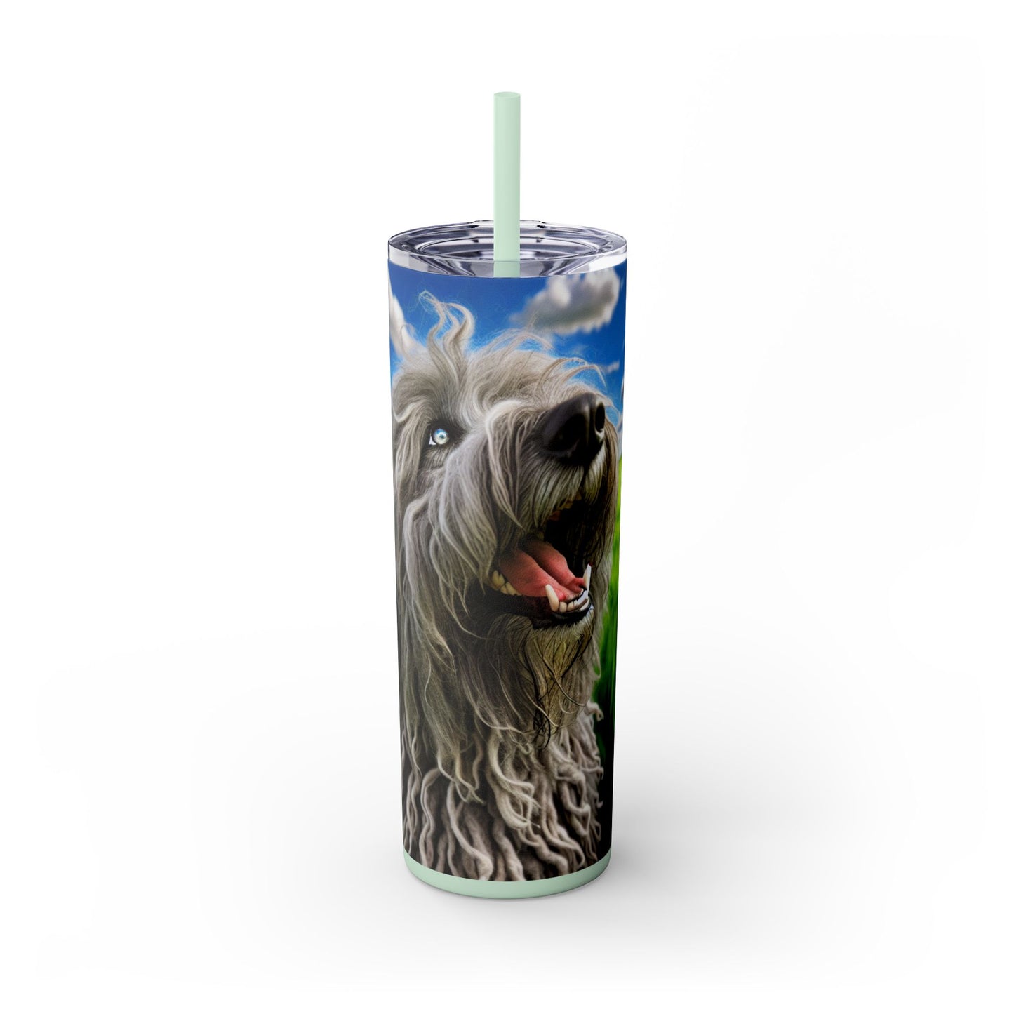 Bergamasco Shepherd Dog Tumbler with Straw, 20oz