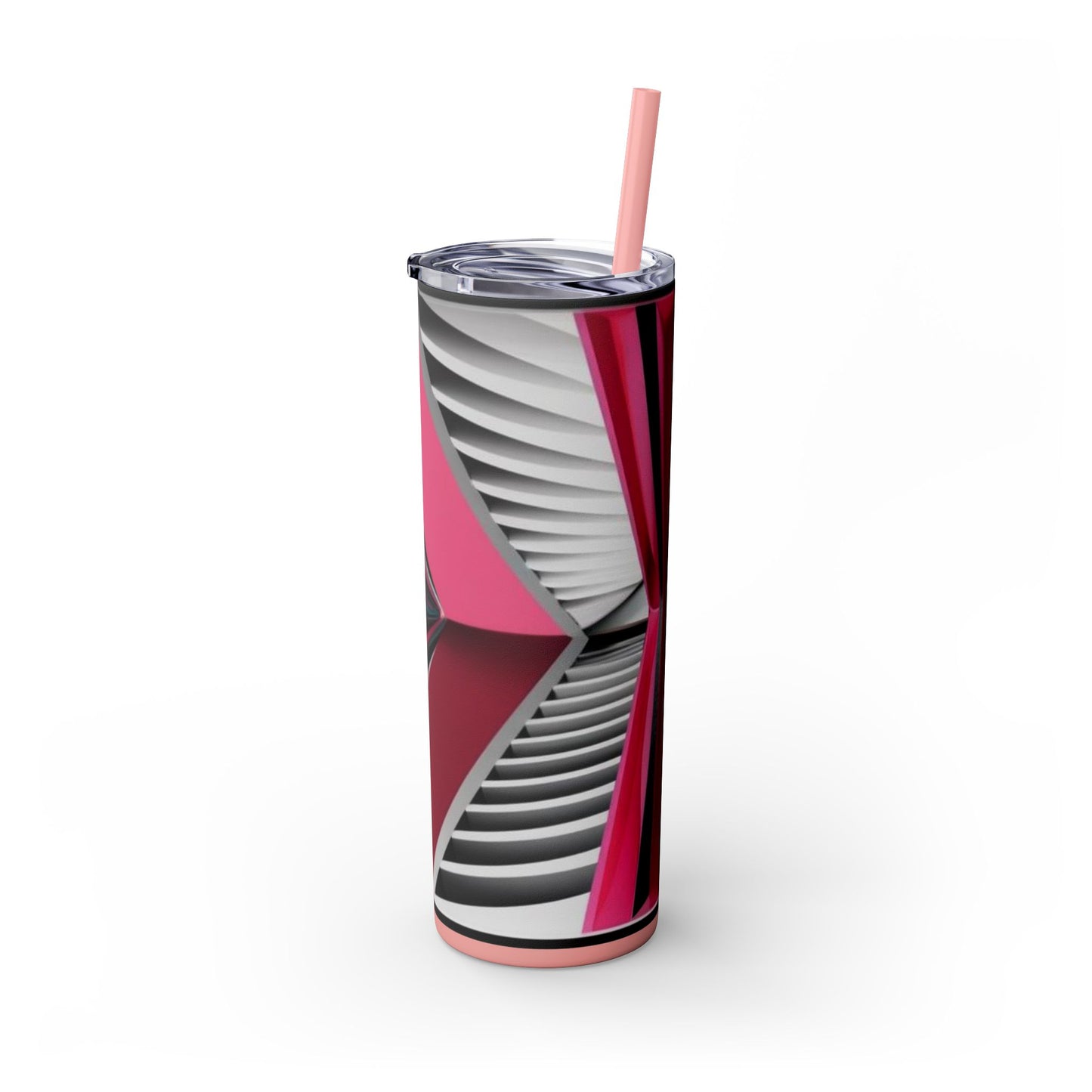 Optical Illusion Skinny Tumbler with Straw, 20oz