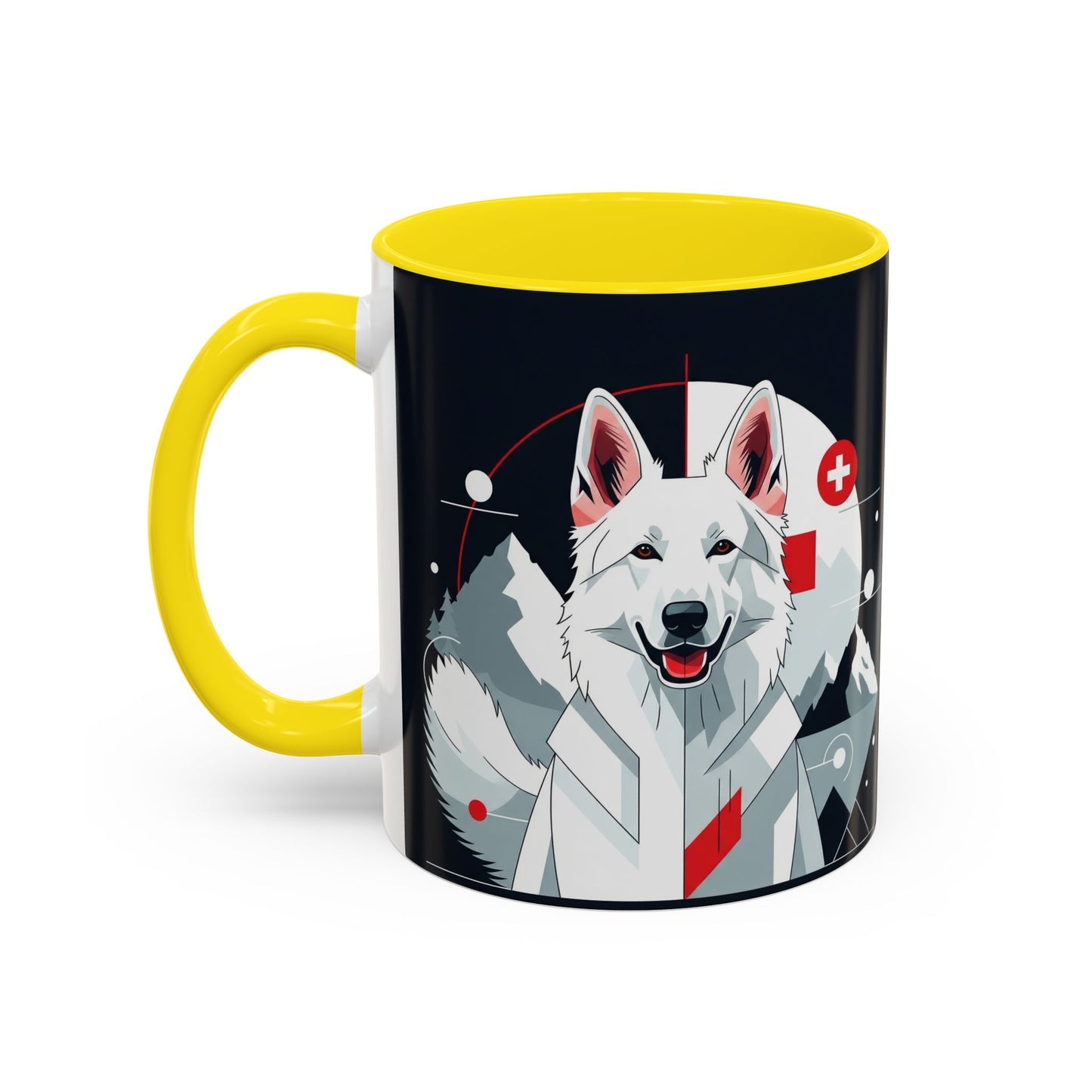 White Swiss Shepherd Dog Accent Coffee Mug - Perfect Gift for Dog Lovers