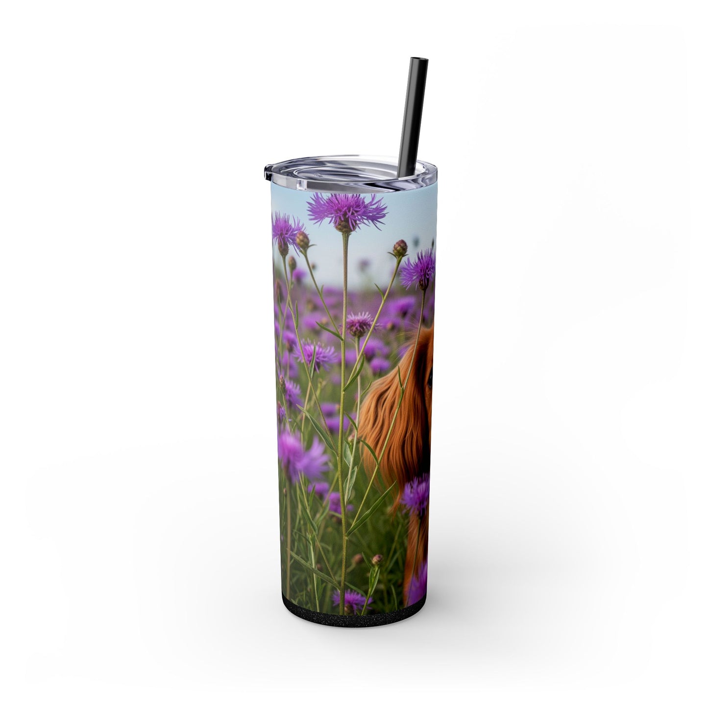English Toy Spaniel Skinny Tumbler with Straw, 20oz