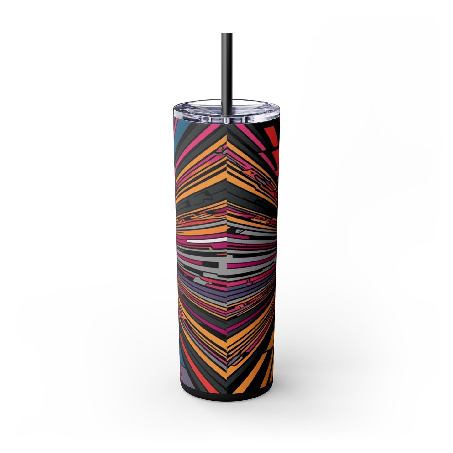 Optical Illusion Skinny Tumbler with Straw, 20oz