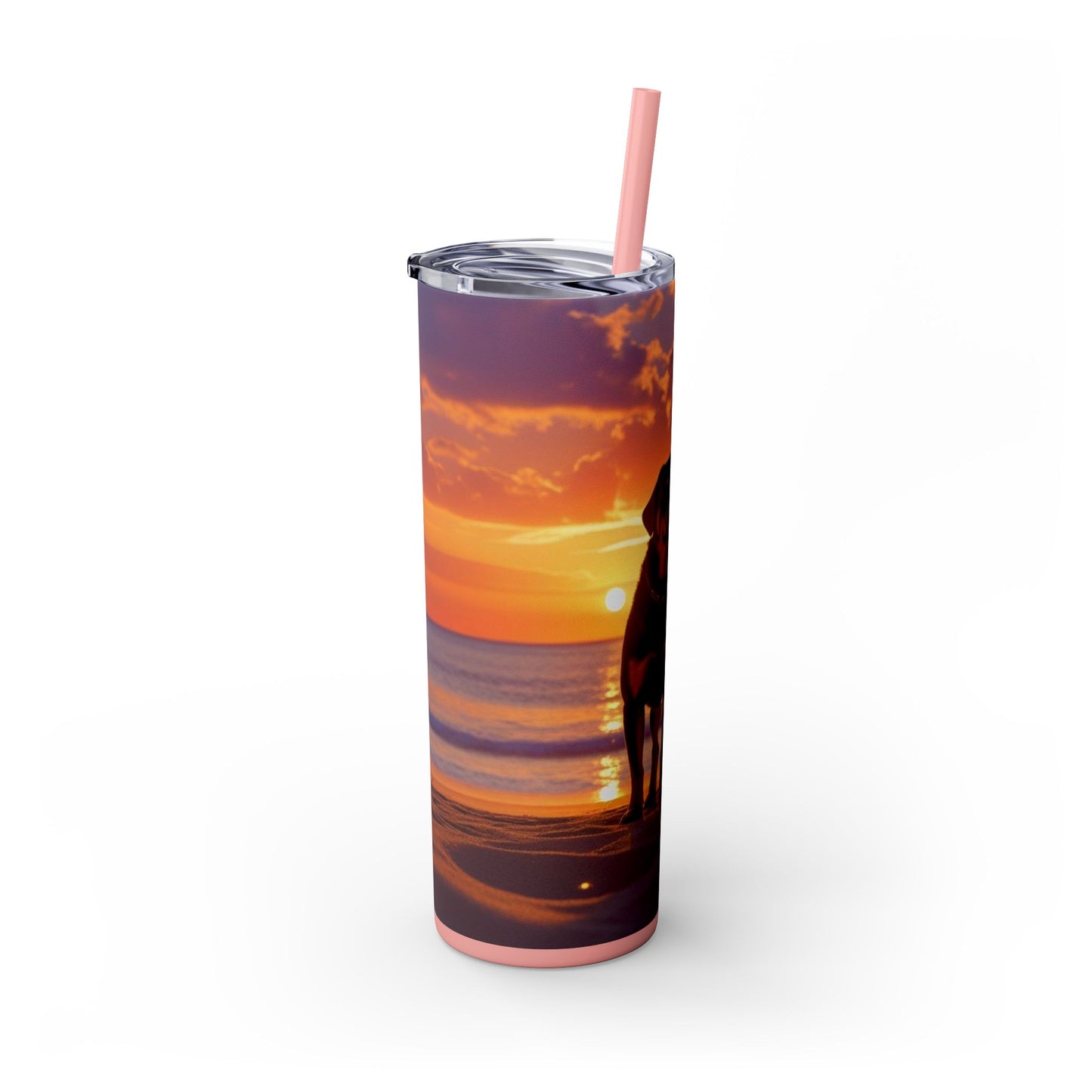 Rottweiler Love Skinny Tumbler with Straw, 20oz