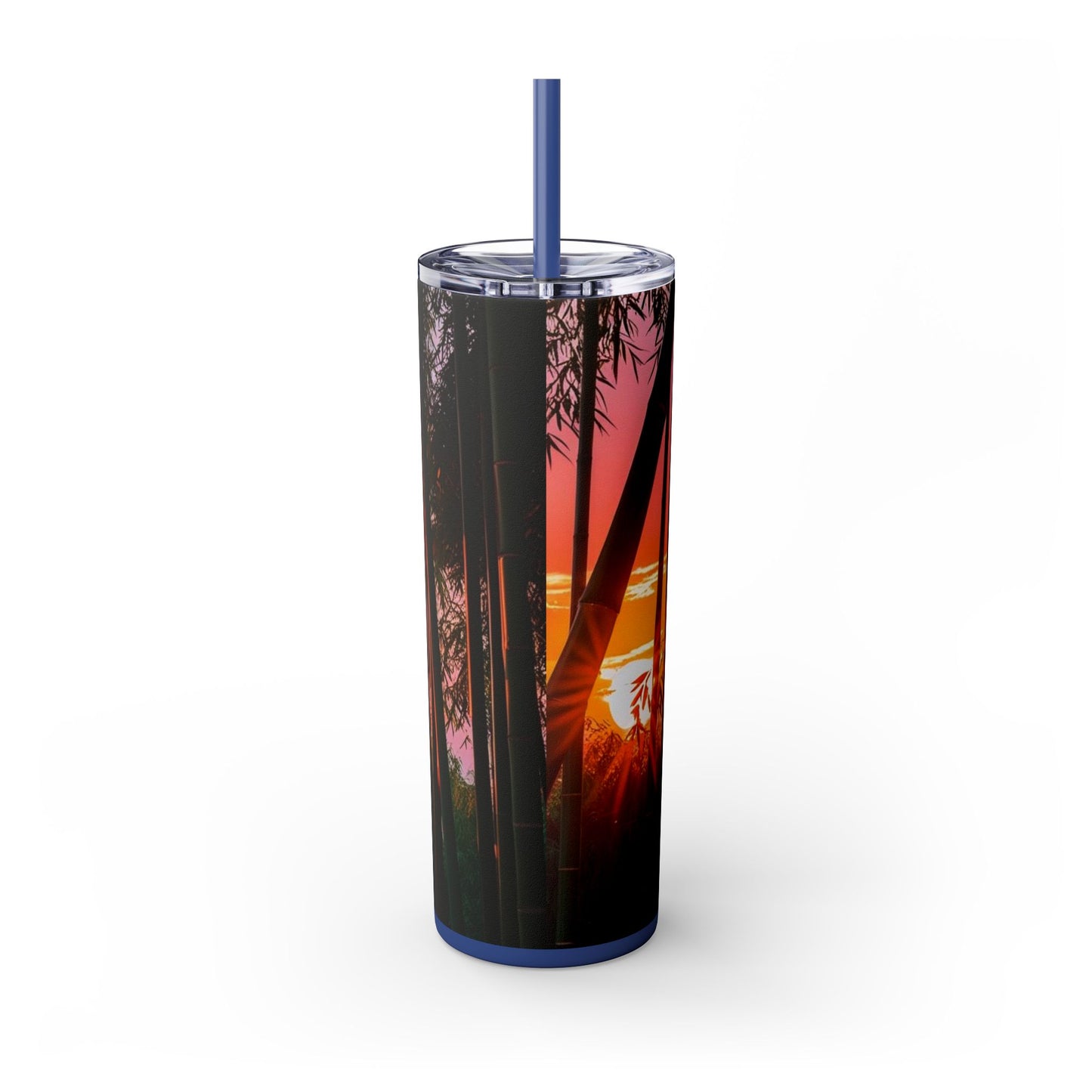Bamboo Forest Sunrise Skinny Tumbler with Straw, 20oz