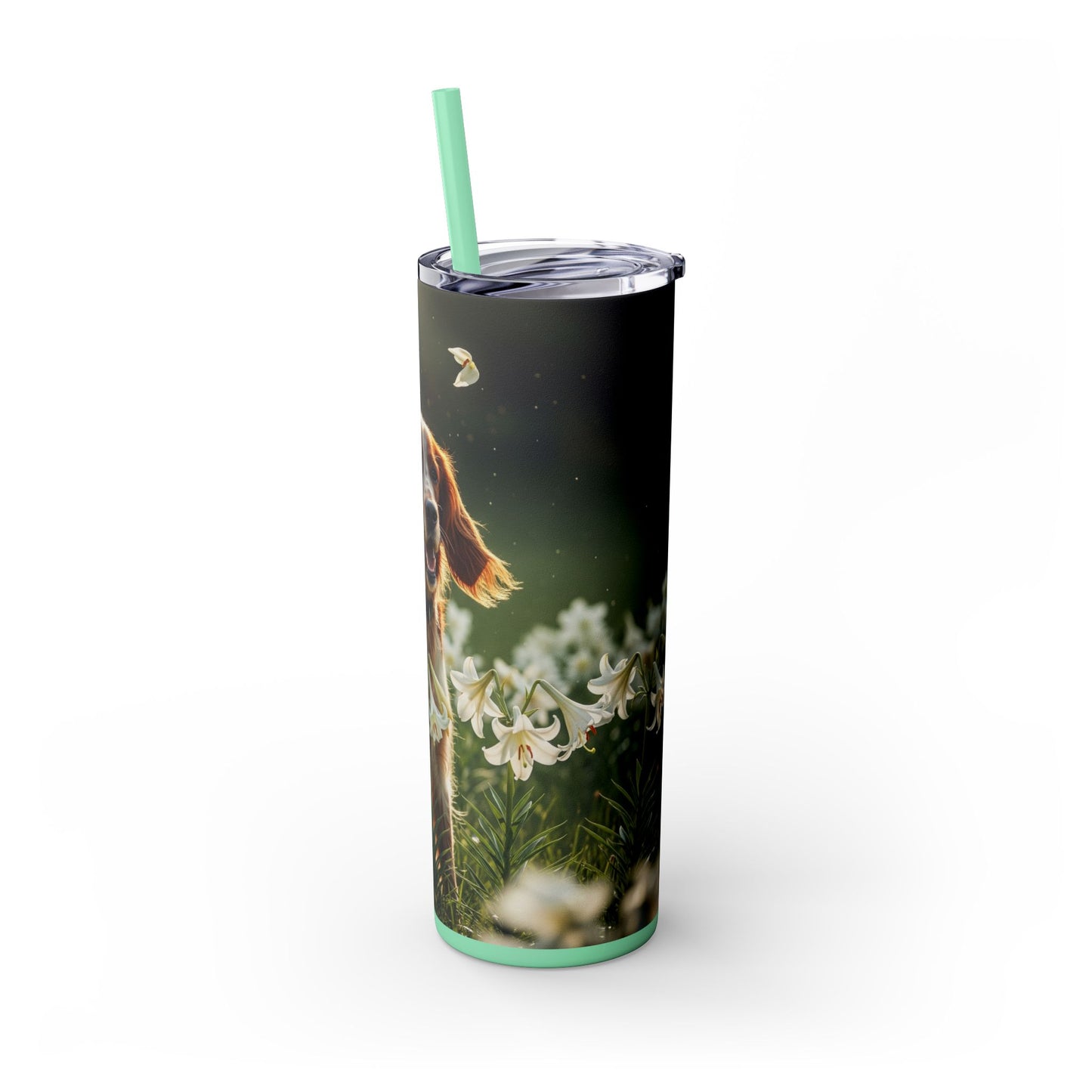 Irish Red and White Setter Tumbler with Straw, 20oz