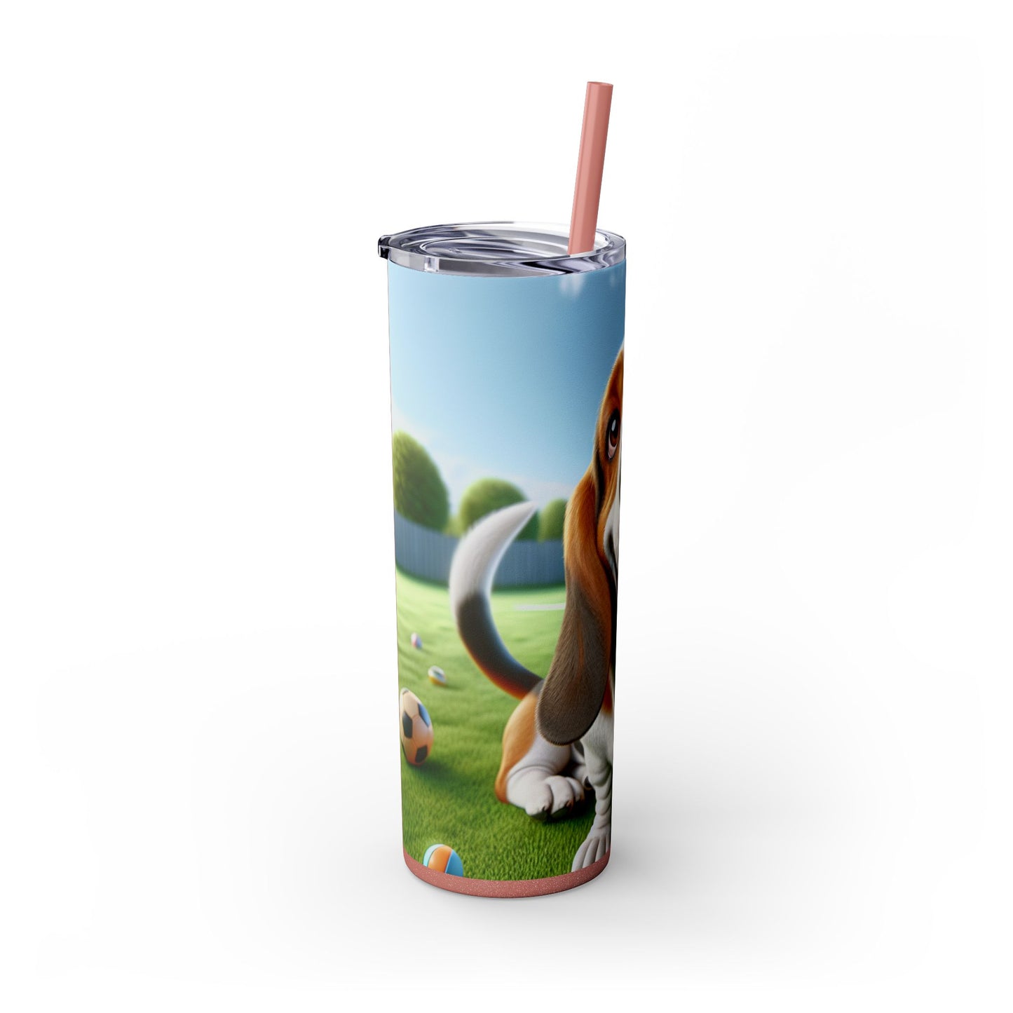 Basset Hound Tumbler with Straw, 20oz