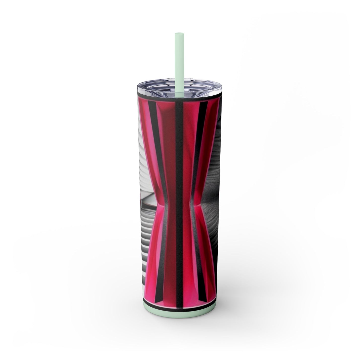 Optical Illusion Skinny Tumbler with Straw, 20oz