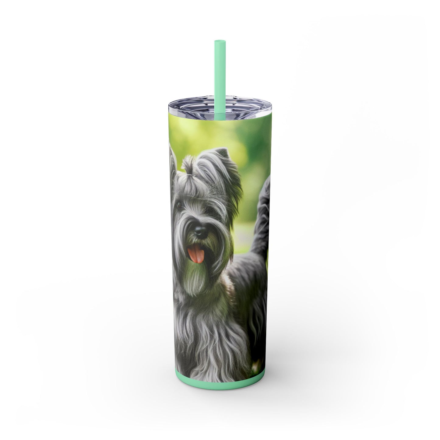 Skye Terrier Skinny Tumbler with Straw, 20oz