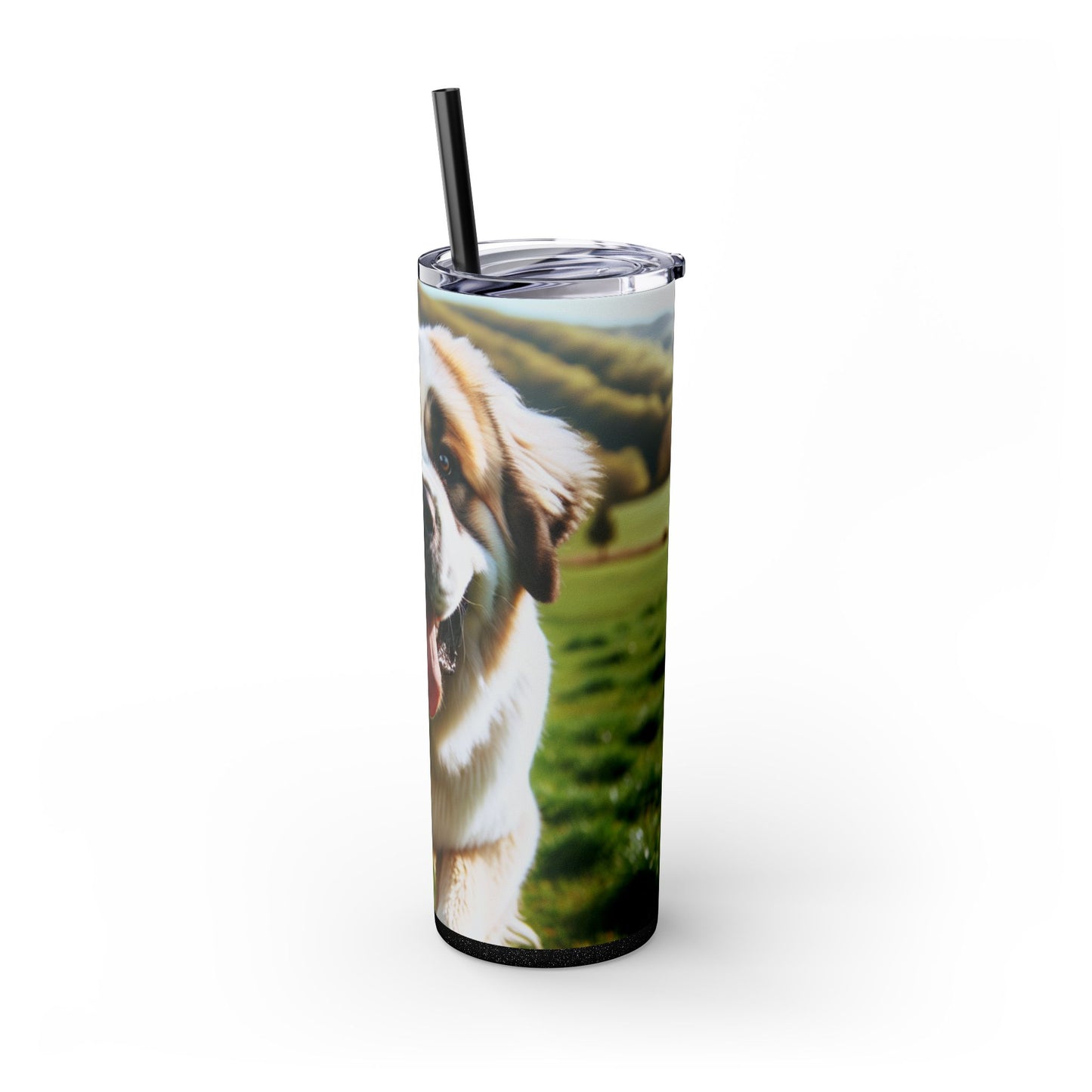 Pyrenean Mastiff Skinny Tumbler with Straw, 20oz
