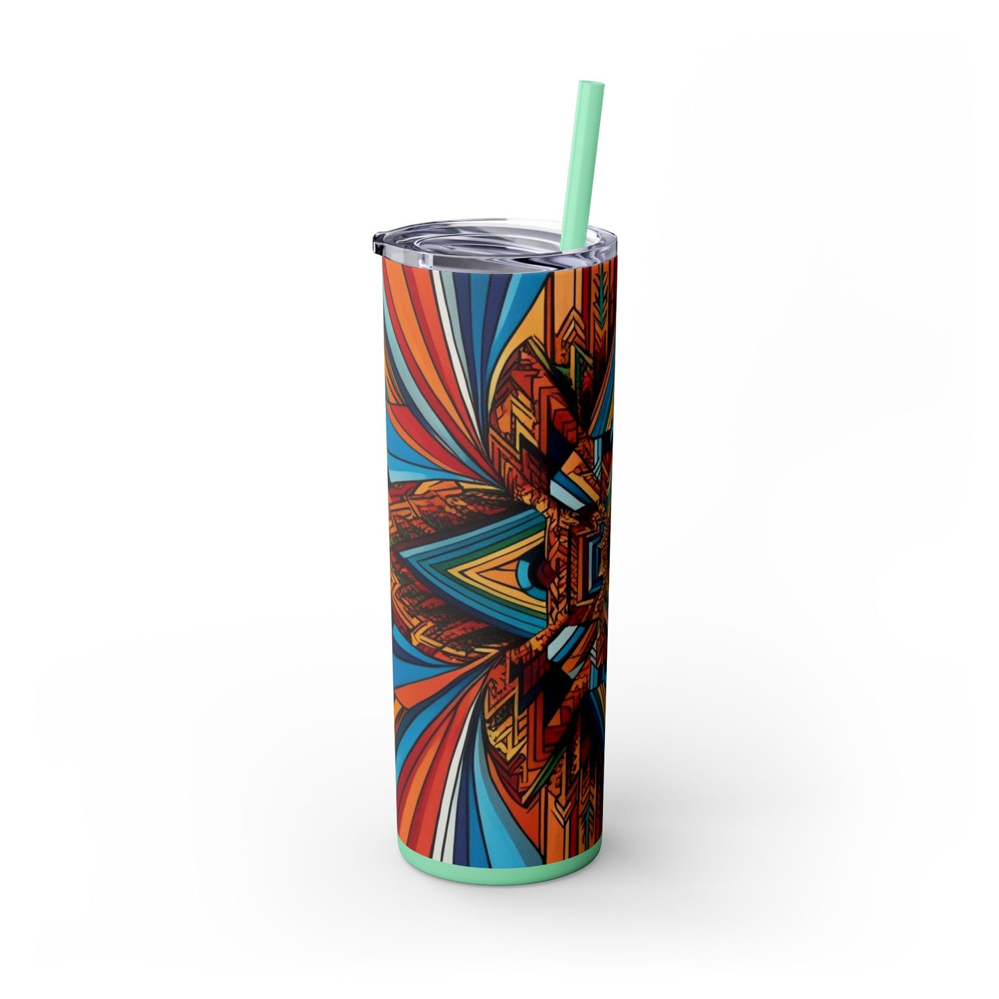 Optical Illusion Skinny Tumbler with Straw, 20oz