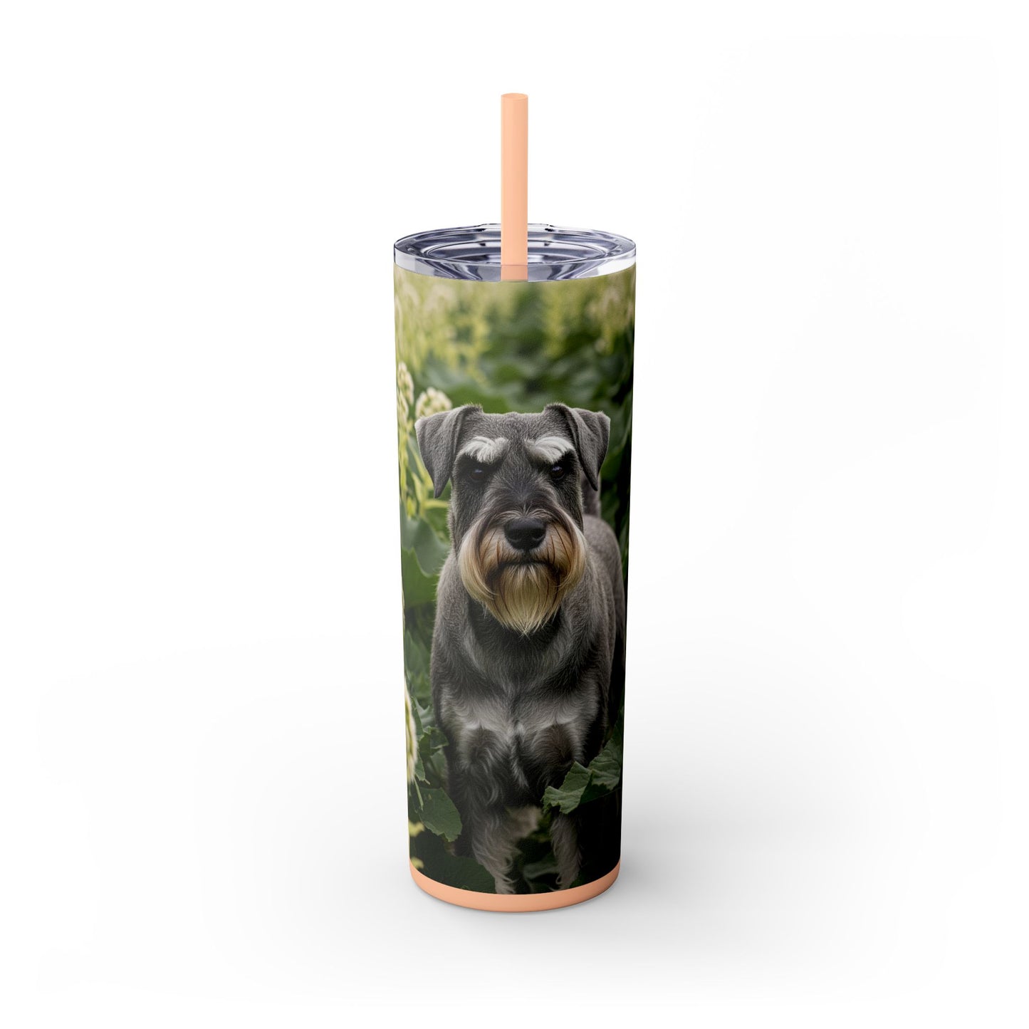 Standard Schnauzer Skinny Tumbler with Straw, 20oz