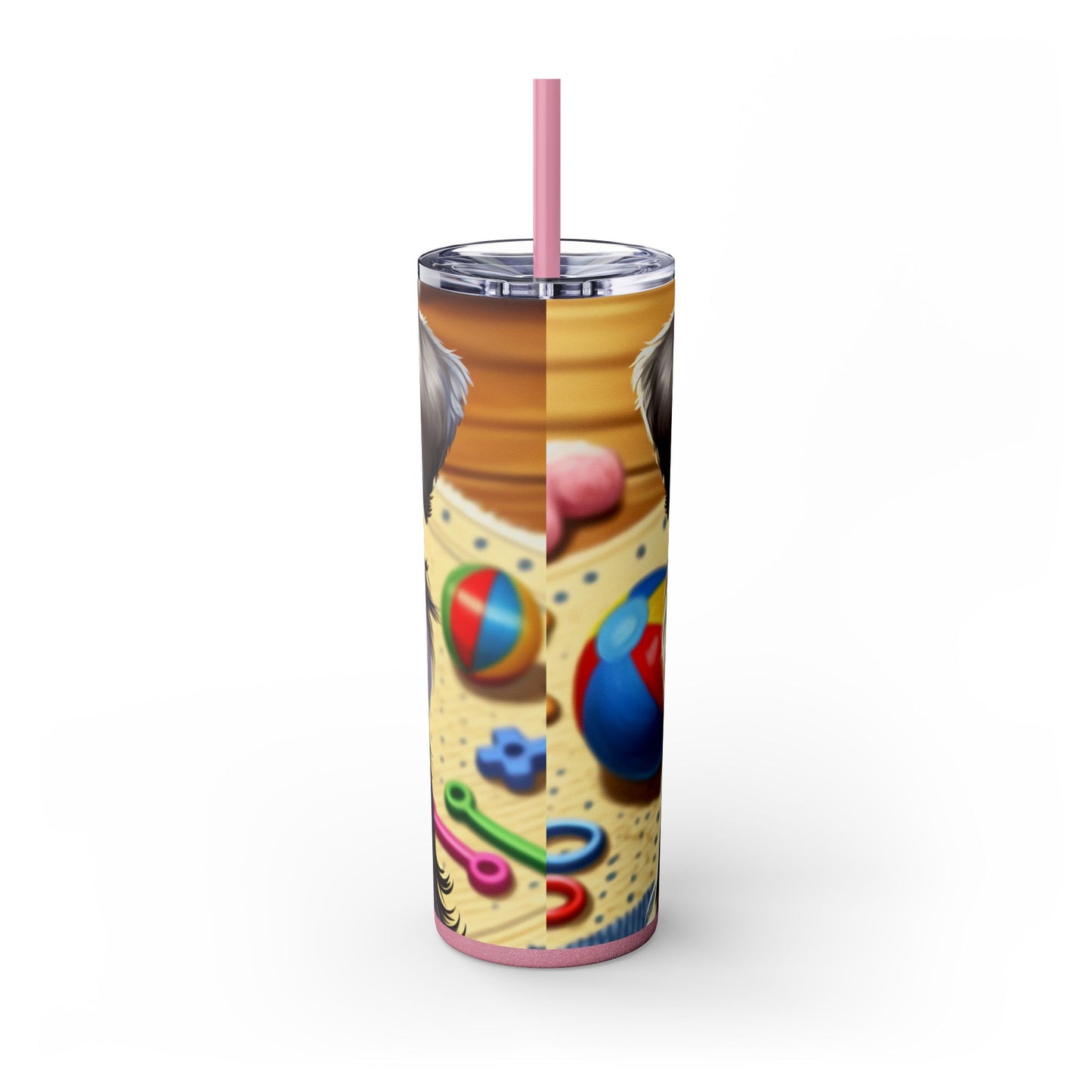 Miniature Schnauzer Skinny Tumbler with Straw, 20oz