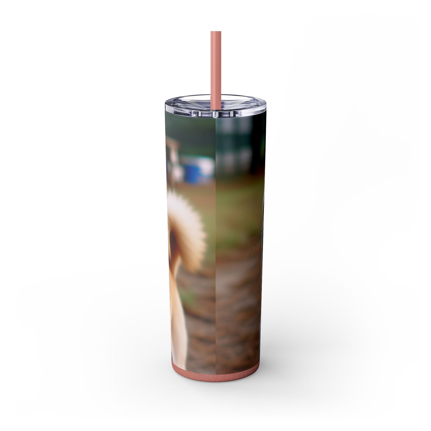 Korean Jindo Dog Tumbler with Straw, 20oz