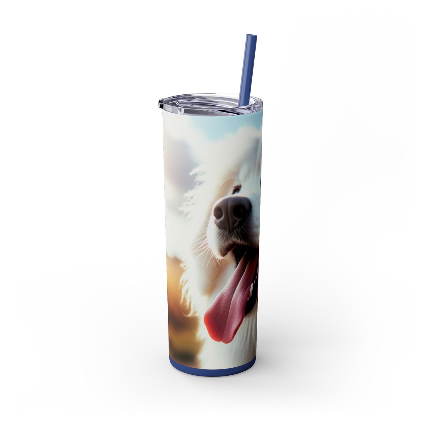 Pyrenean Mountain Dog Skinny Tumbler with Straw, 20oz